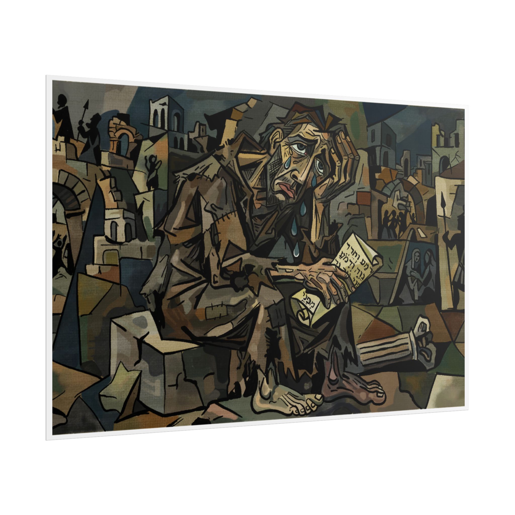 Weeping Prophet Cubist Canvas | Jeremiah - Image 7
