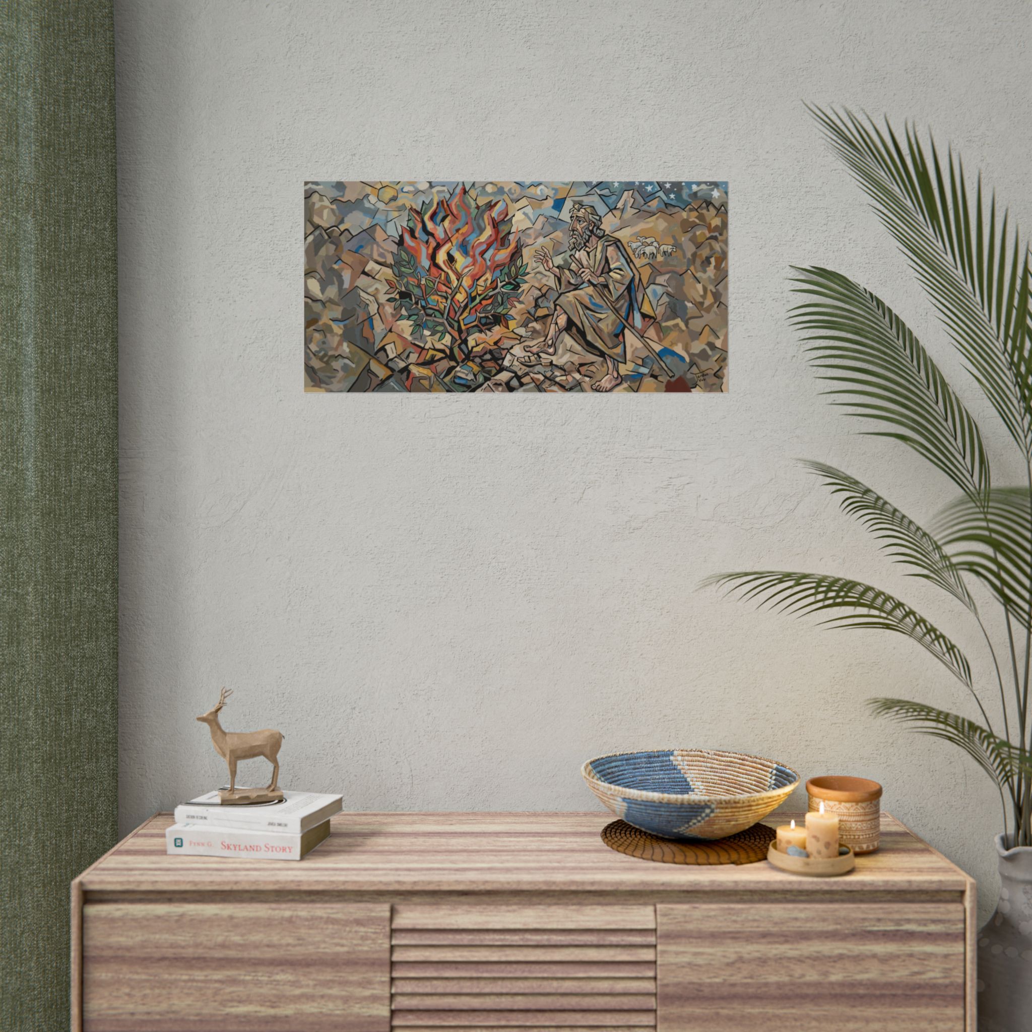 Moses and the Burning Bush Poster, Christian Wall Art, Modern Biblical Art Print - Image 8