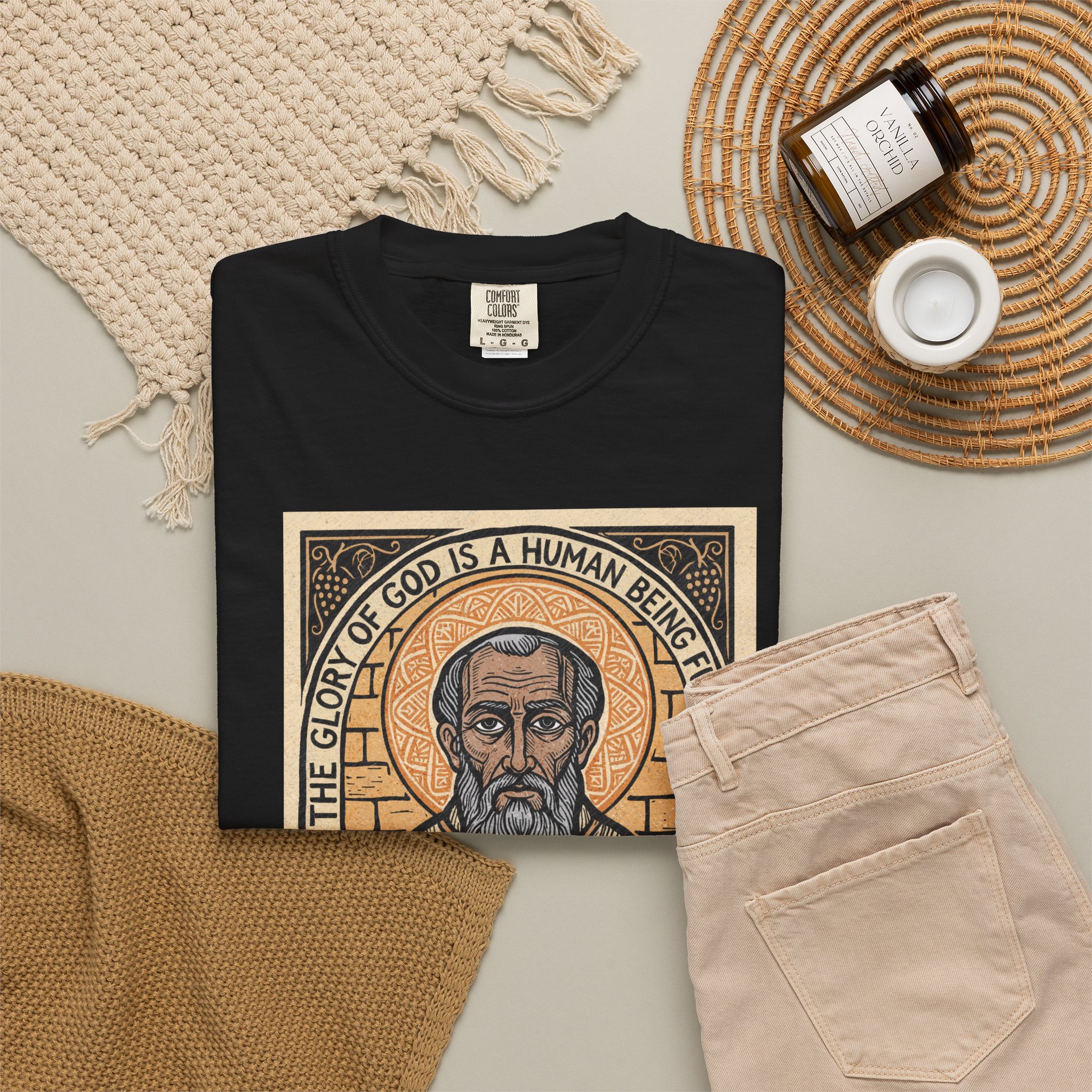 Saint Irenaeus of Lyons Illustration T-shirt | Christian Saint Artwork - Image 20