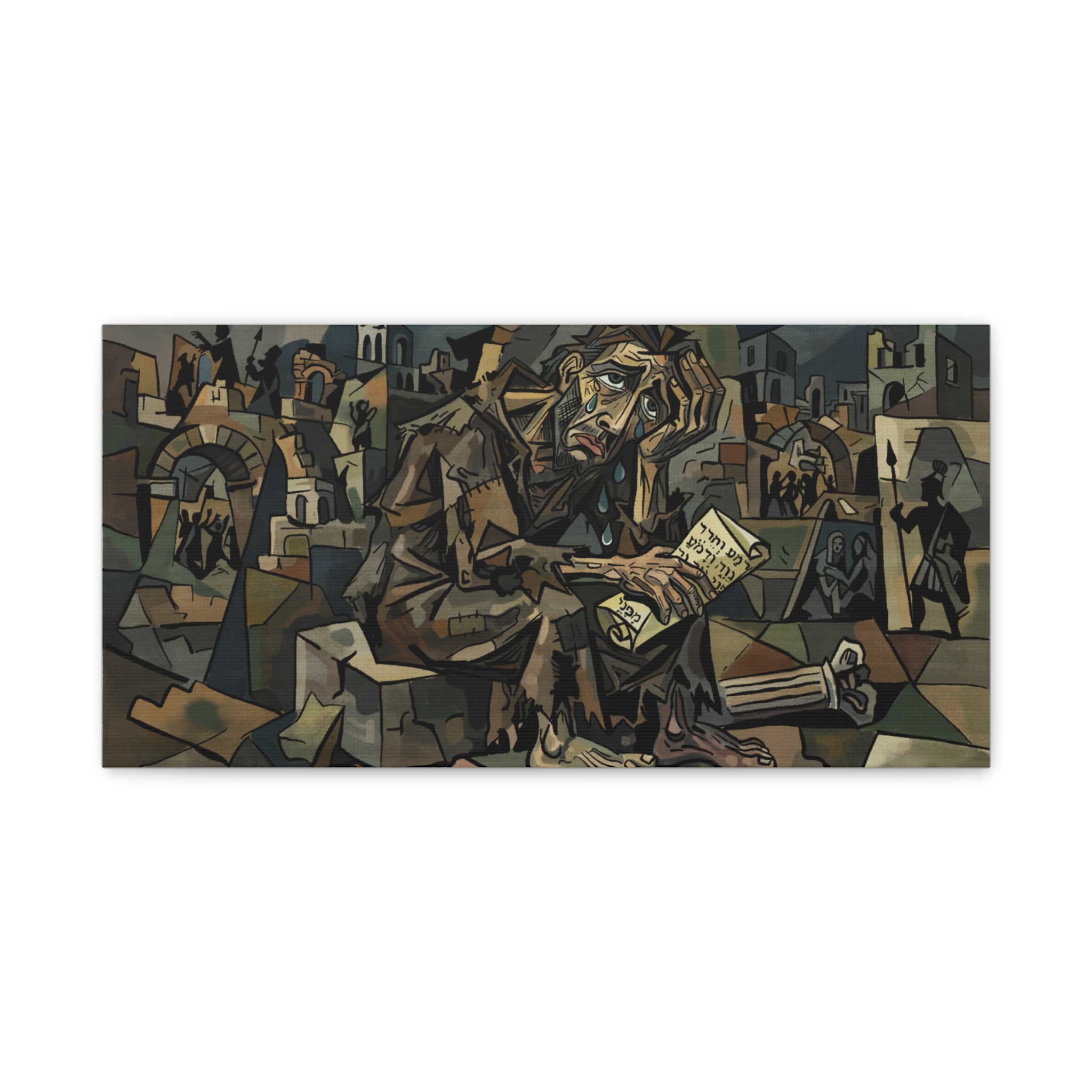 Jeremiah the Weeping Prophet | Cubist Matte Canvas