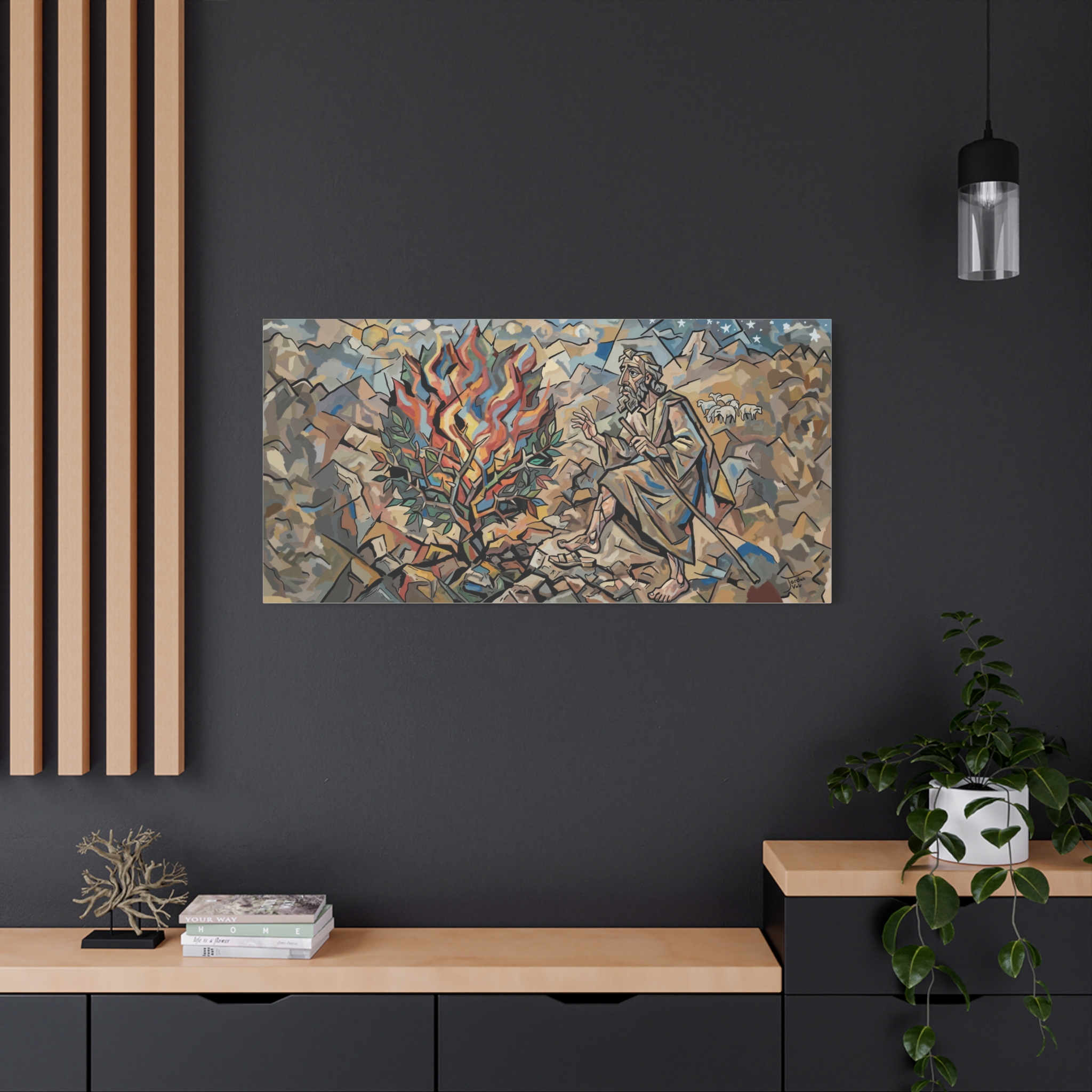Moses and the Burning Bush Wall Art Modern Christian Biblical Art Print - Image 8