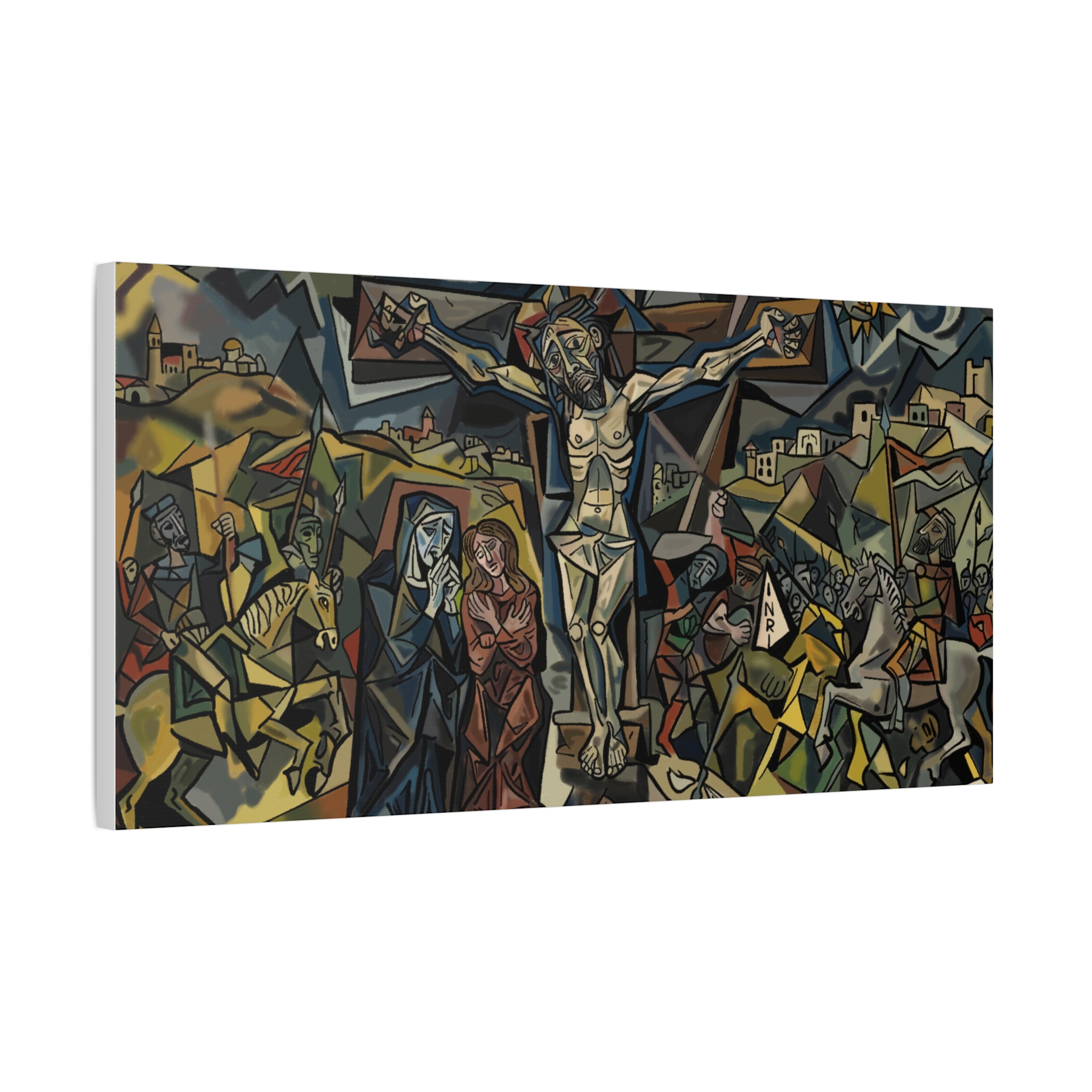 Cubist Crucifixion Print | Jesus Christ Wall Art | Modern Christian Art | Catholic Sacred Art Poster | Good Friday Religious Decor - Image 2