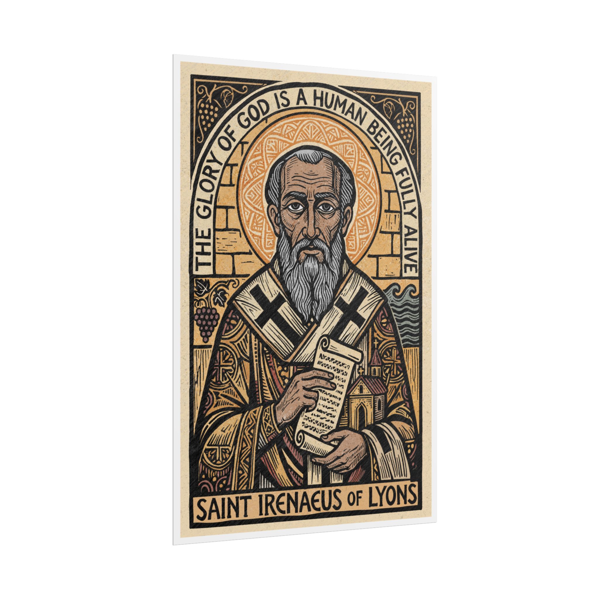 Saint Irenaeus of Lyons Rolled Poster | Religious Icon Art, Christian Decor - Image 3
