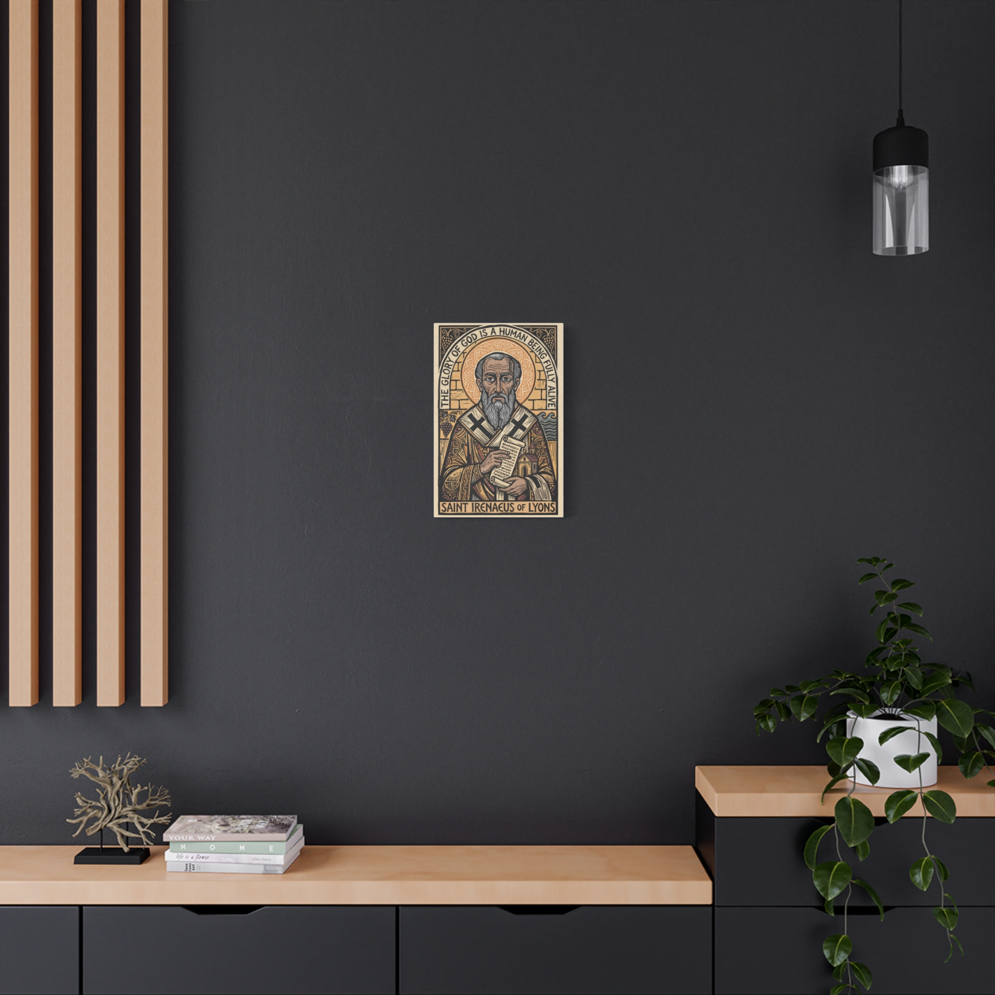 Saint Irenaeus of Lyons Icon Matte Canvas - Image 4