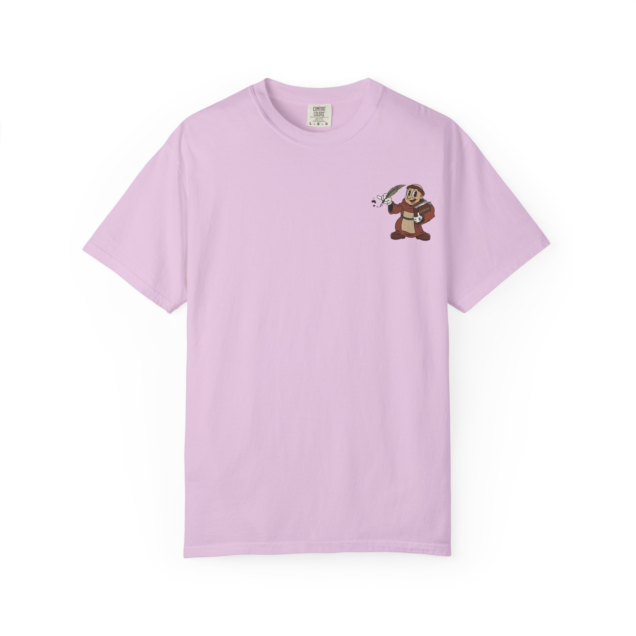 St Aquinas Scribe Character T-shirt | Vintage Cartoon Sr Aquinas with Quill - Image 21