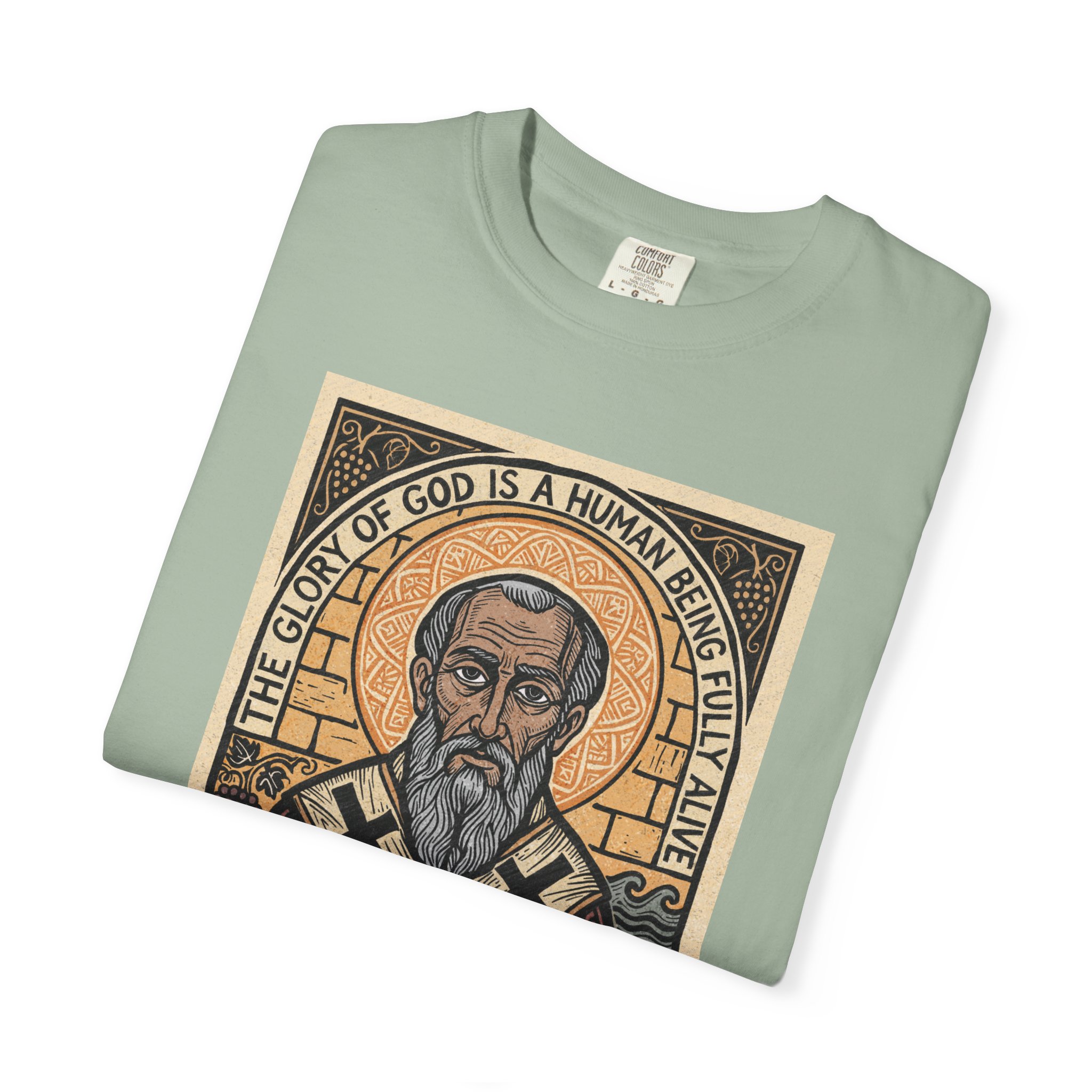 Saint Irenaeus of Lyons Illustration T-shirt | Christian Saint Artwork - Image 15