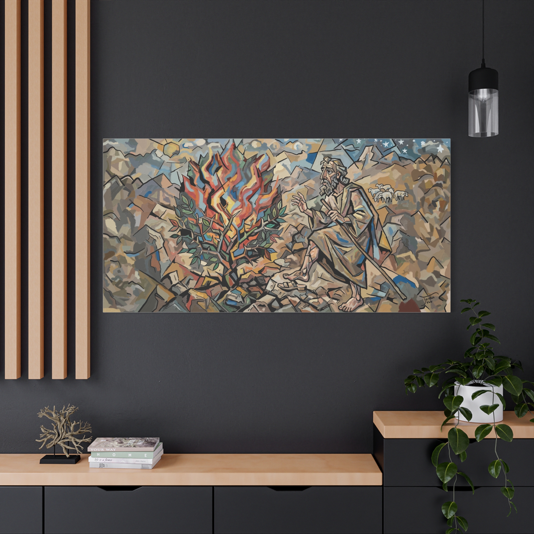 Moses and the Burning Bush Wall Art Modern Christian Biblical Art Print - Image 12