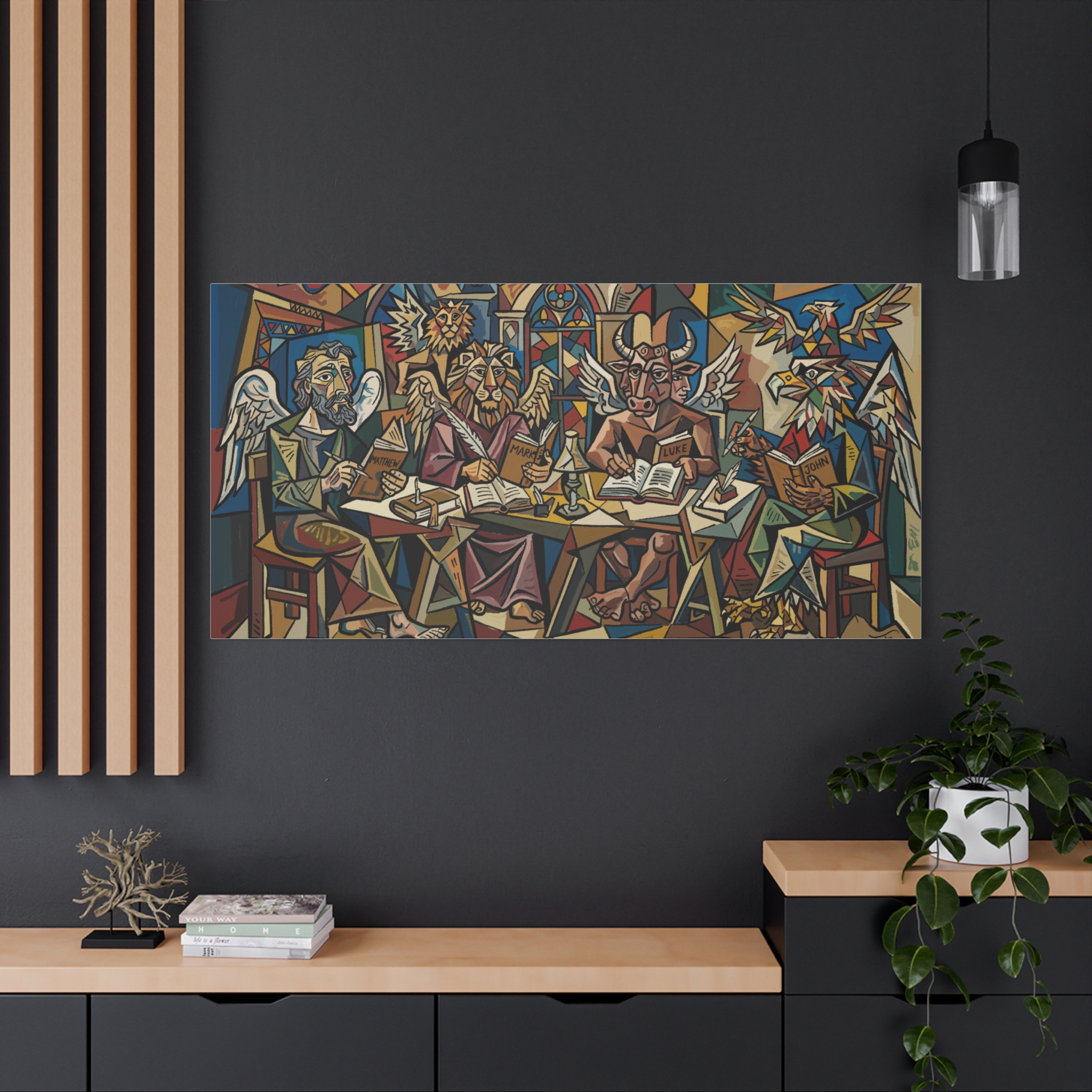 Christian Wall Art Print, Cubist Four Evangelists, Matthew Mark Luke John, Catholic Gift, Modern Religious Art, Church Office Decor - Image 8