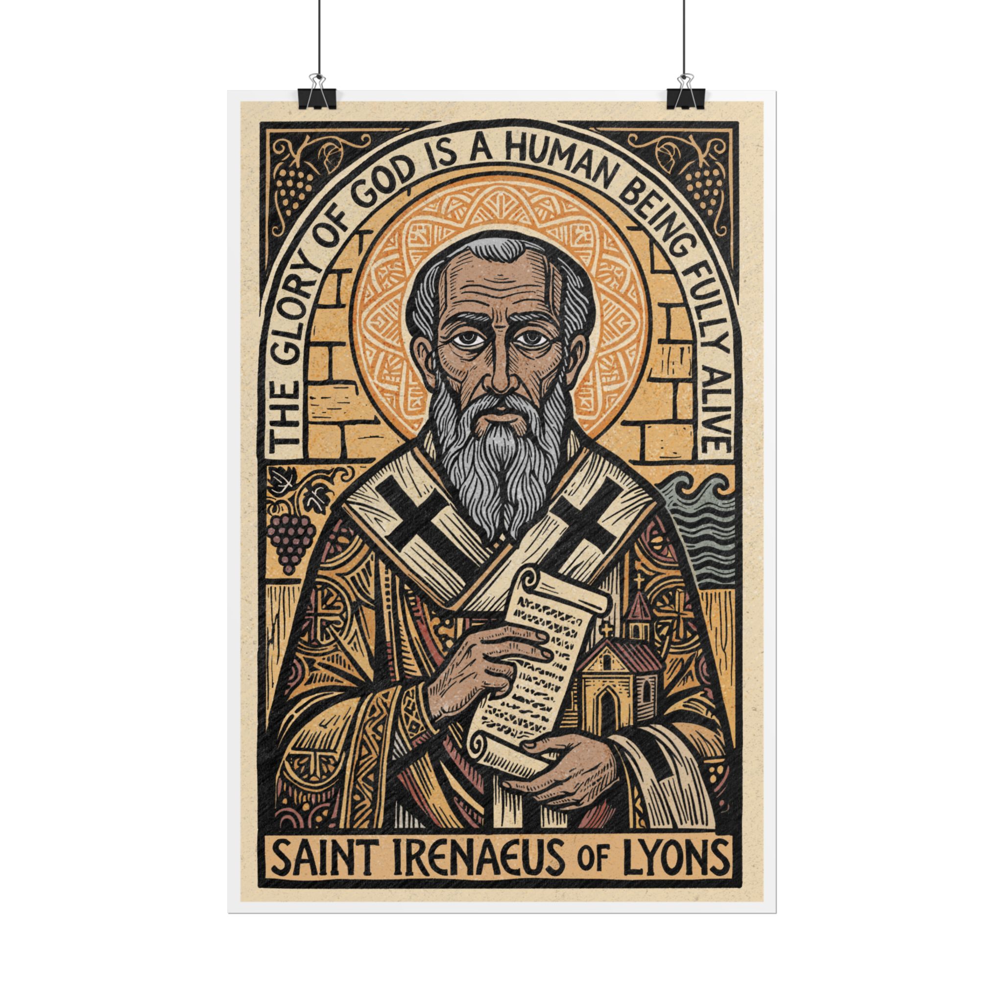 Saint Irenaeus of Lyons Rolled Poster | Religious Icon Art, Christian Decor - Image 2