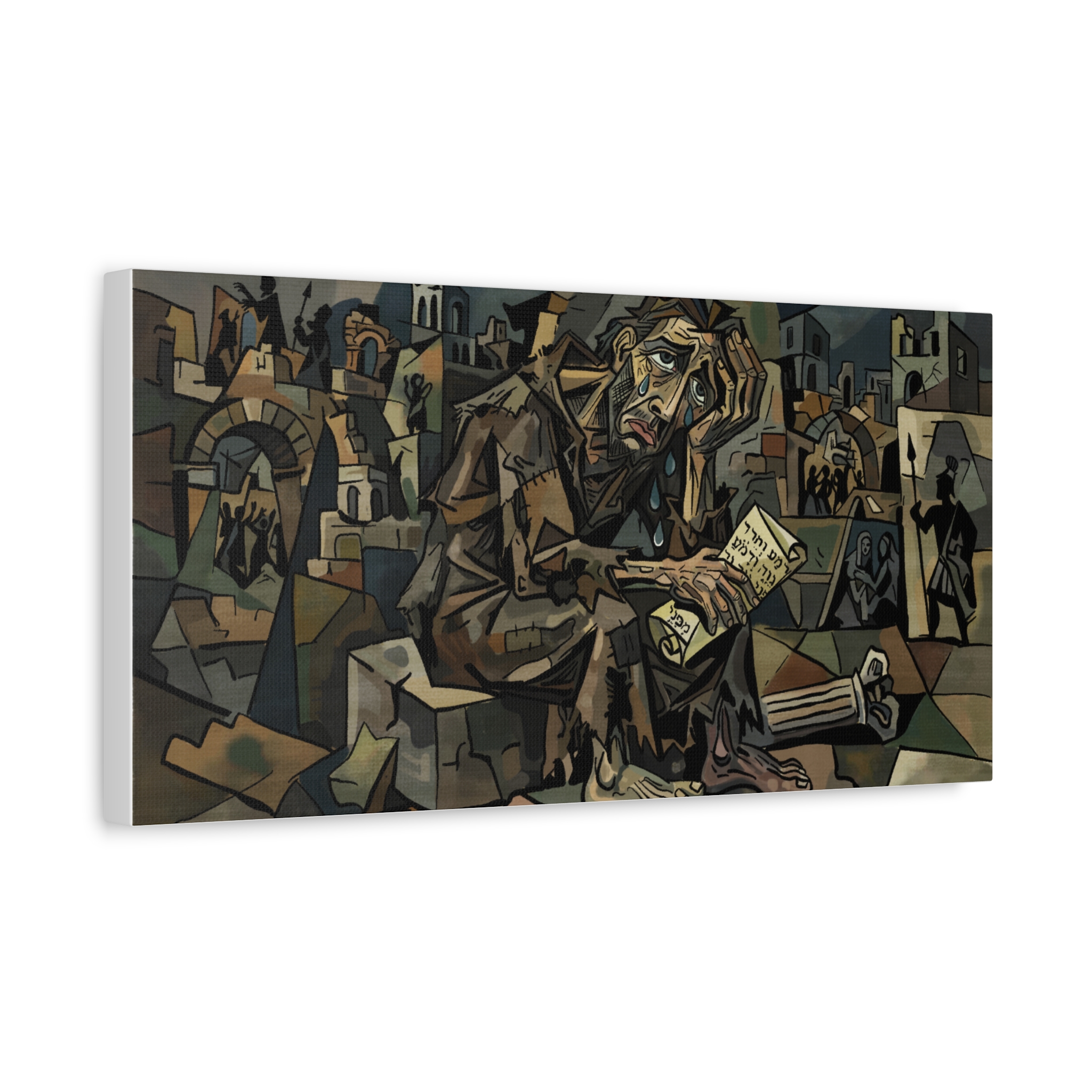 Jeremiah the Weeping Prophet | Cubist Matte Canvas - Image 2