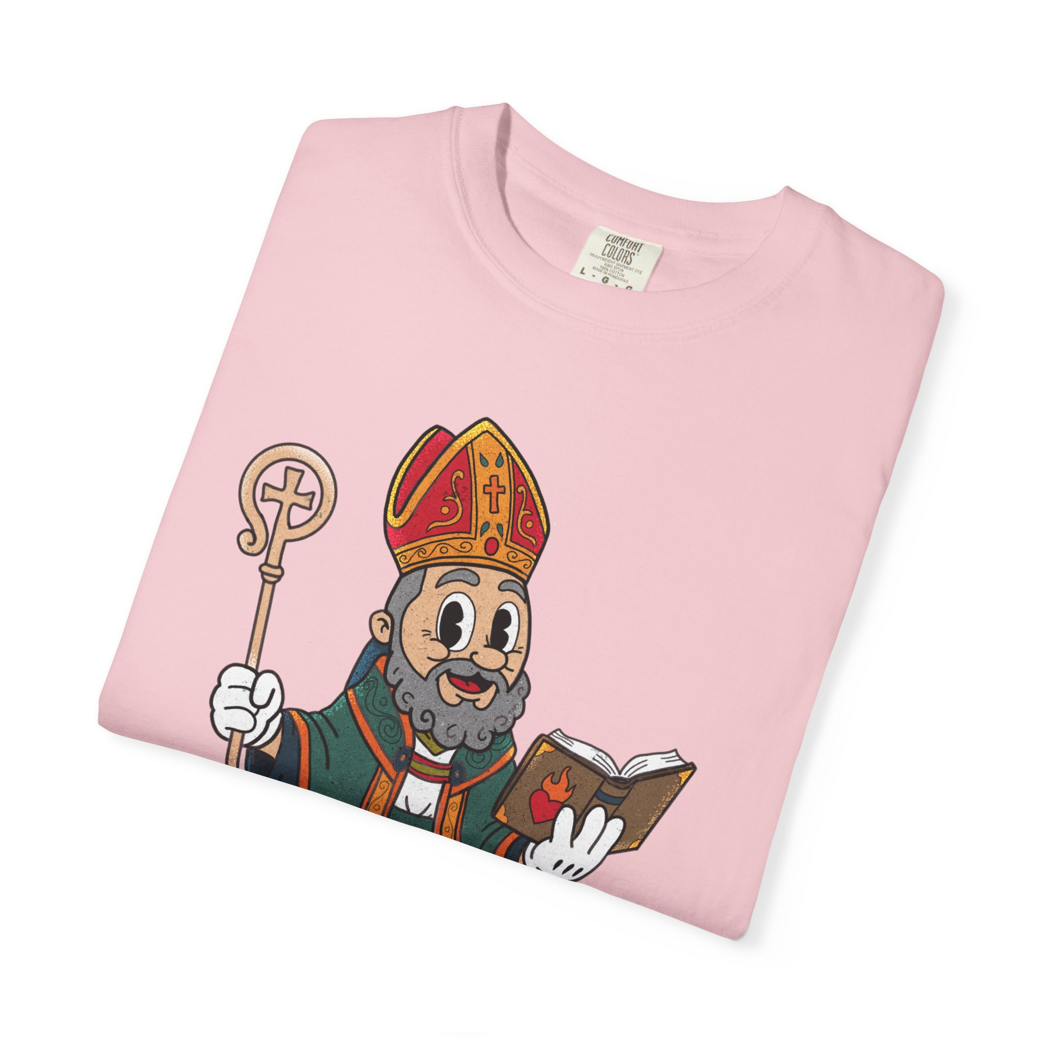 Saint Augustine Illustration T-Shirt | Retro Bishop Cartoon - Image 23