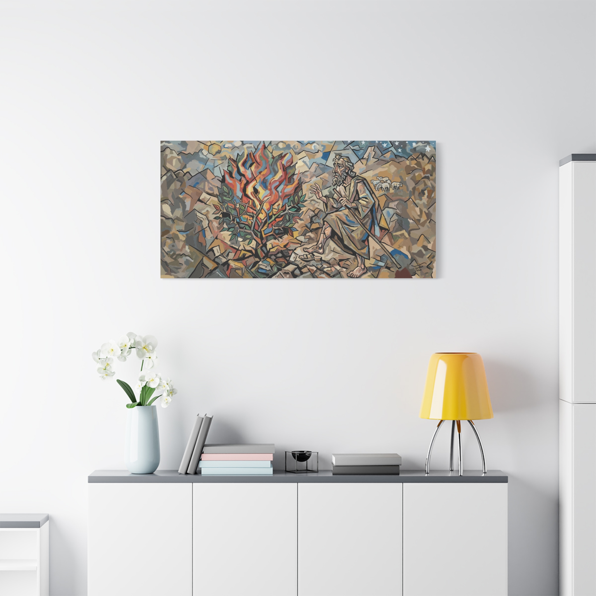 Moses and the Burning Bush Wall Art Modern Christian Biblical Art Print - Image 7