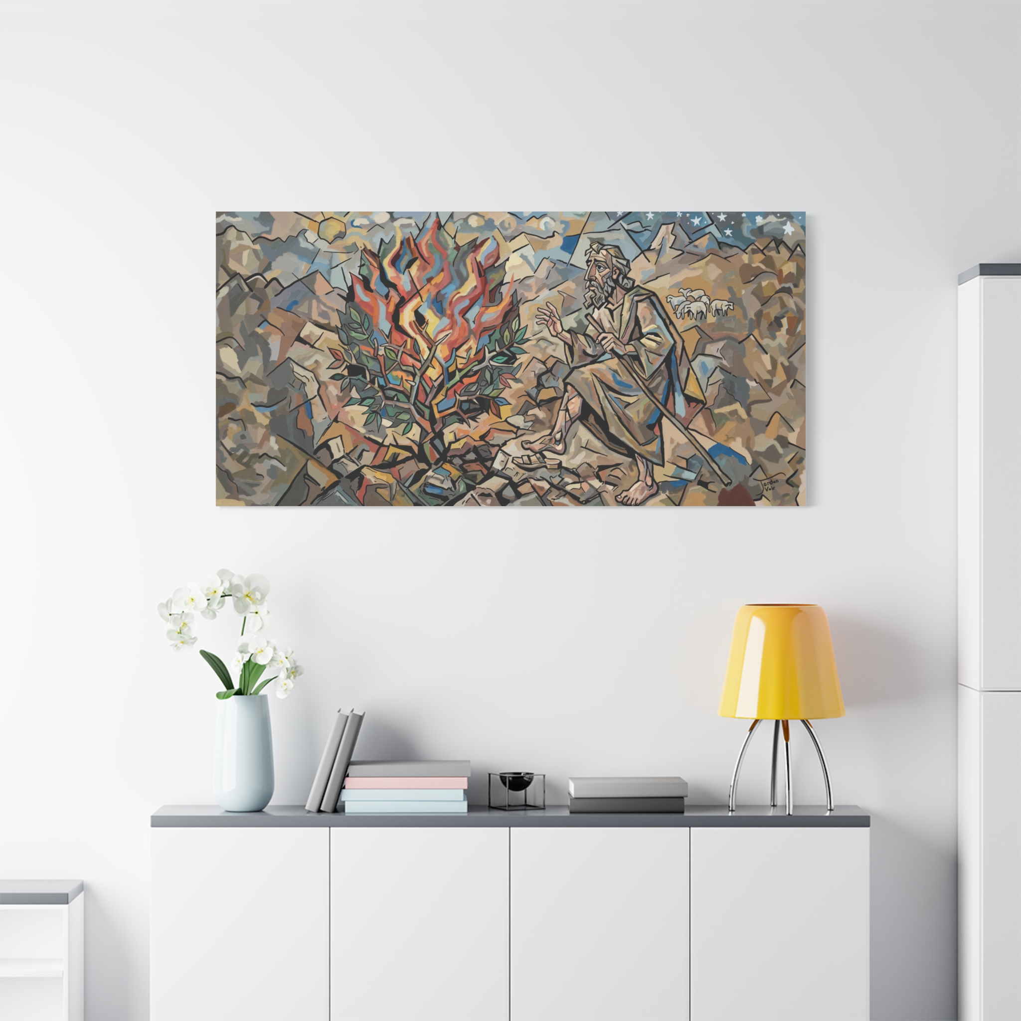 Moses and the Burning Bush Wall Art Modern Christian Biblical Art Print - Image 11