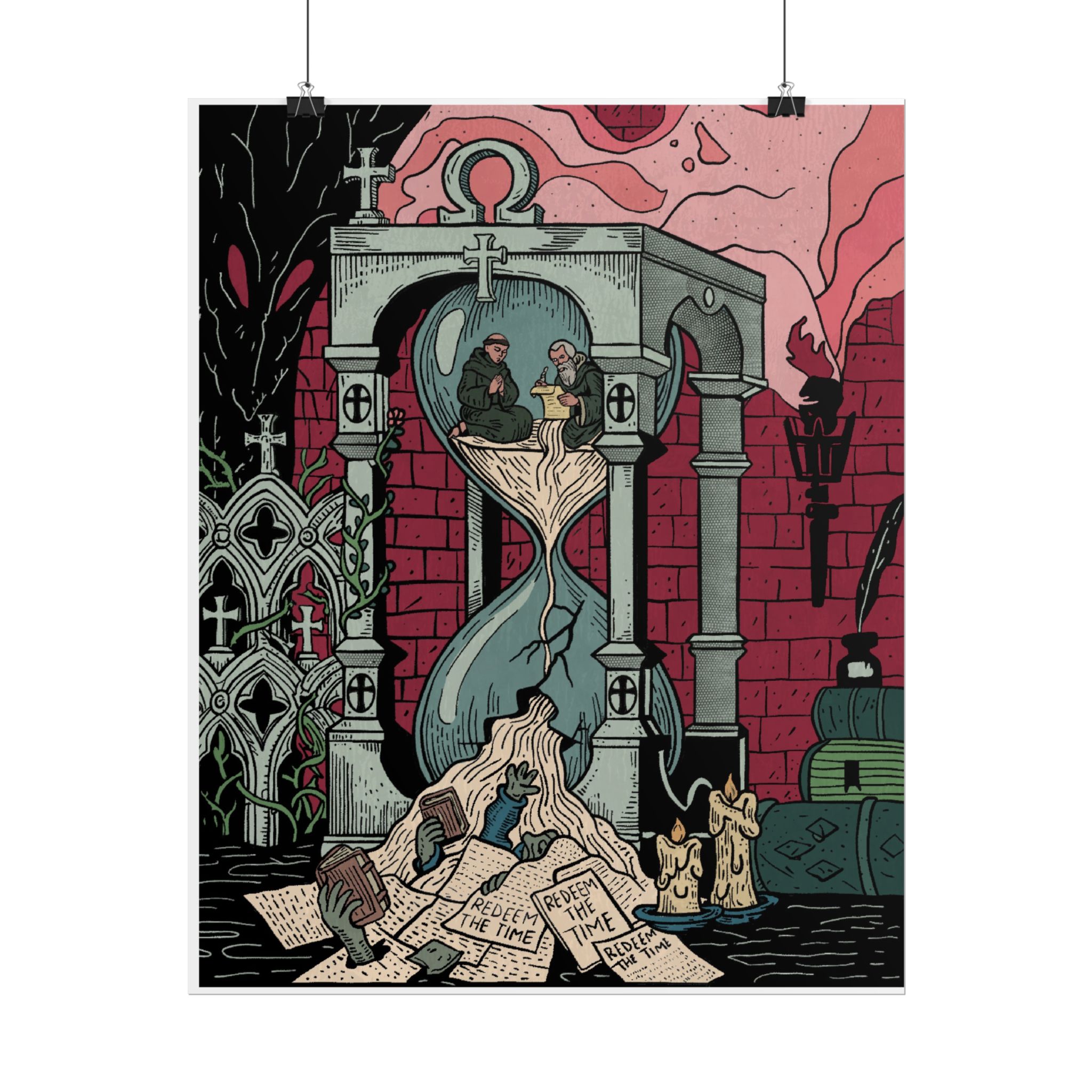 Hourglass Redeem the Time Illustration Poster | Theology Made Poster - Image 2