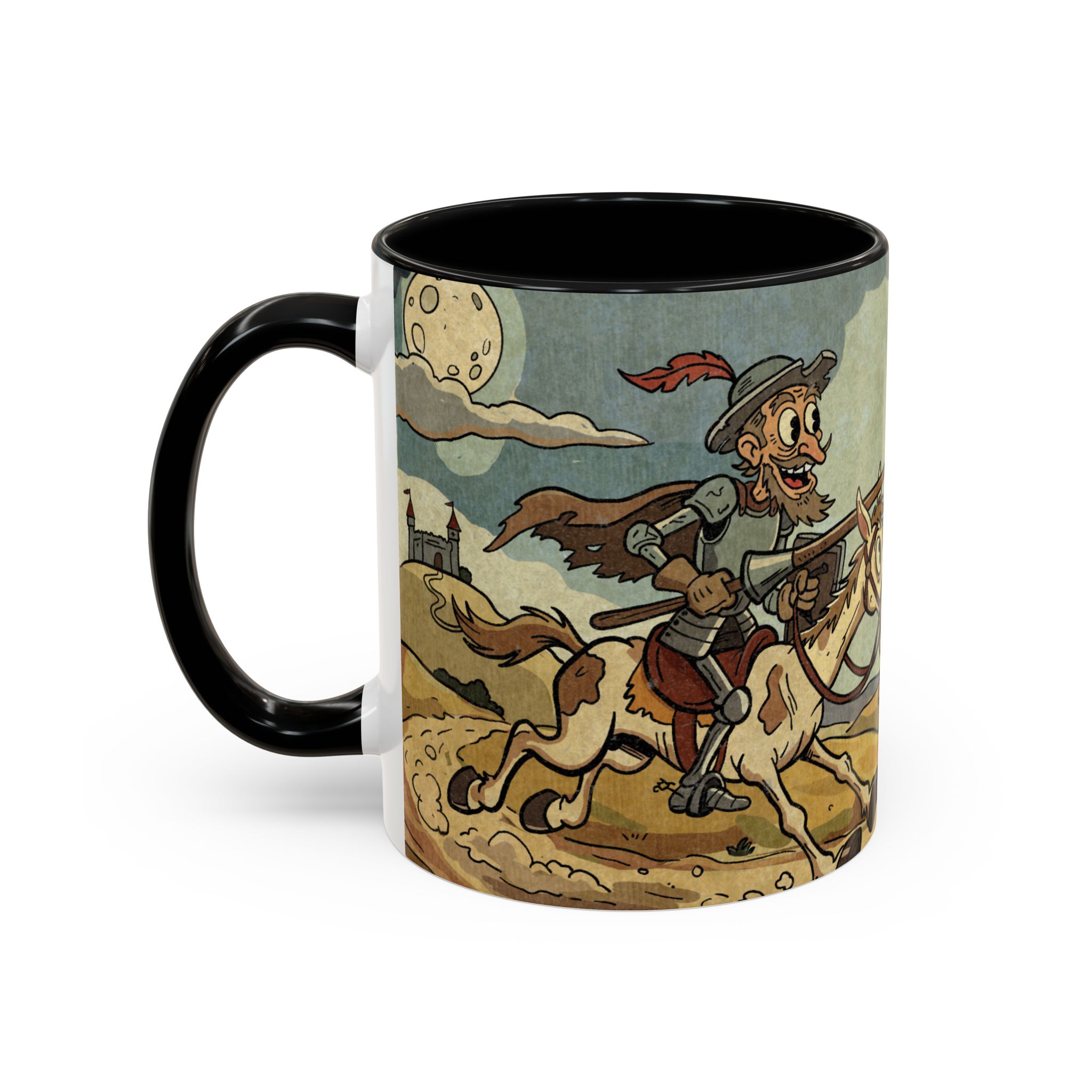 Don Quixote Illustration Mug | Accent Coffee Mug - Image 3