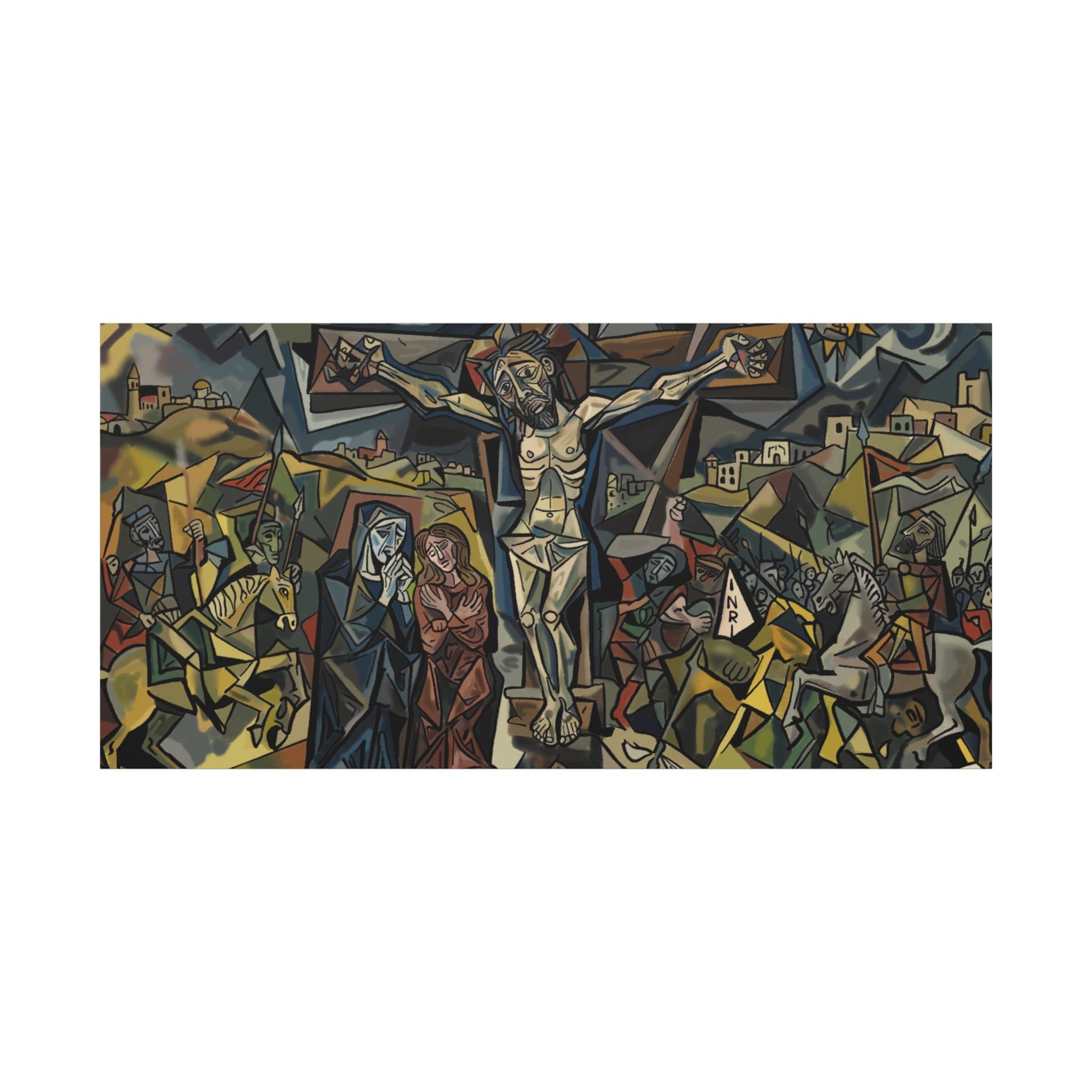 Cubist Crucifixion Print | Jesus Christ Wall Art | Modern Christian Art | Catholic Sacred Art Poster | Good Friday Religious Decor - Image 5