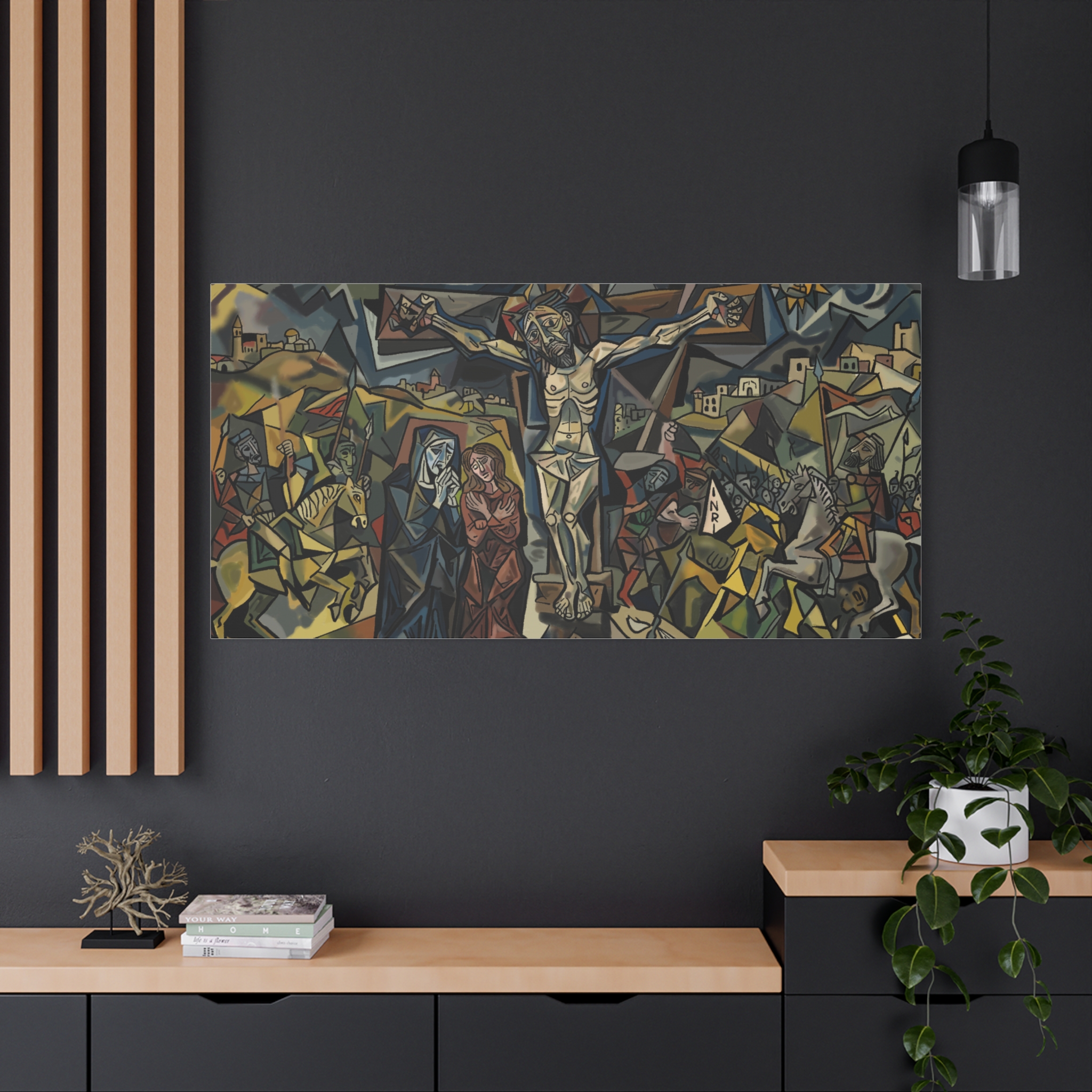Cubist Crucifixion Print | Jesus Christ Wall Art | Modern Christian Art | Catholic Sacred Art Poster | Good Friday Religious Decor - Image 8