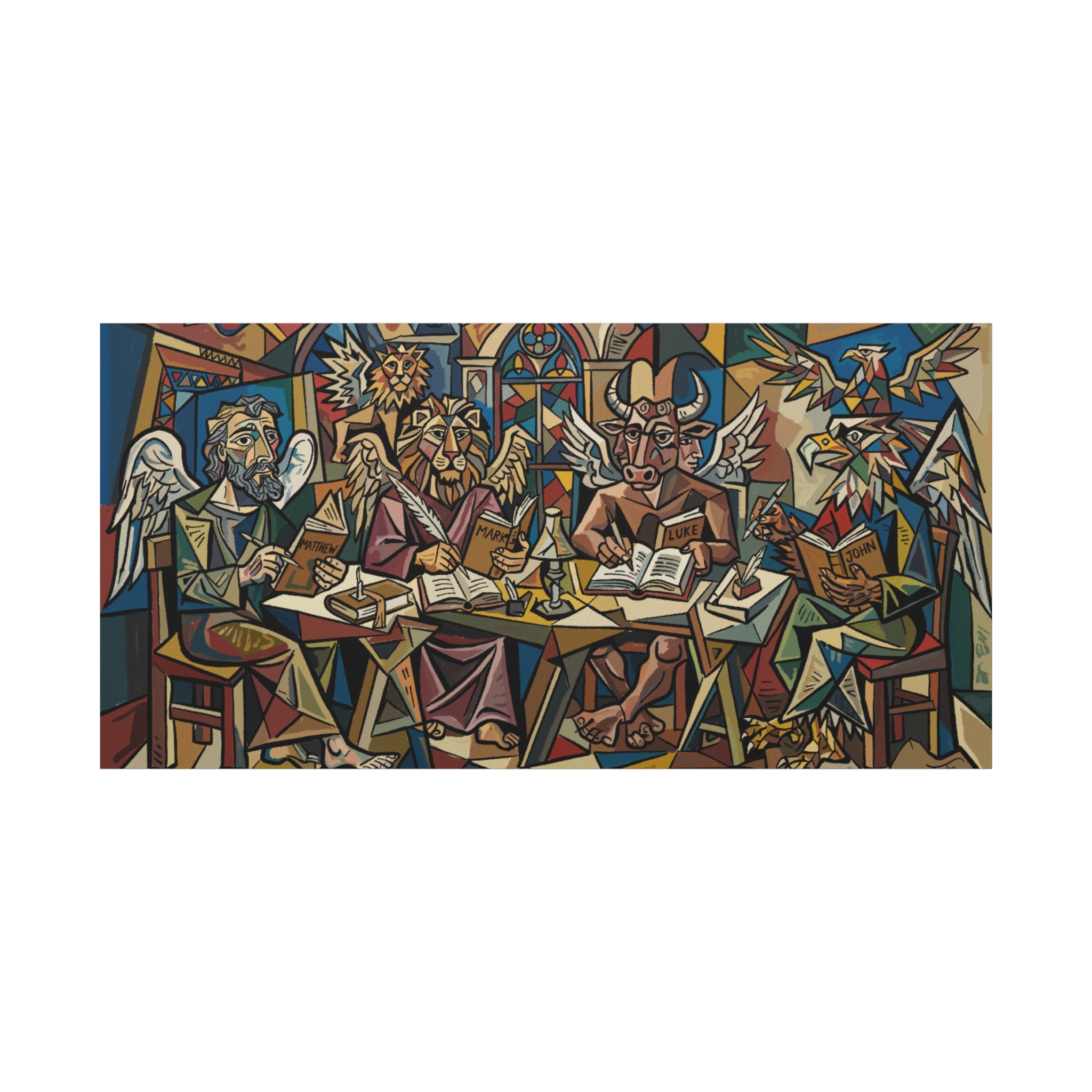 Christian Wall Art Print, Cubist Four Evangelists, Matthew Mark Luke John, Catholic Gift, Modern Religious Art, Church Office Decor - Image 5