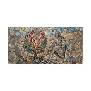 Moses and the Burning Bush Wall Art Modern Christian Biblical Art Print