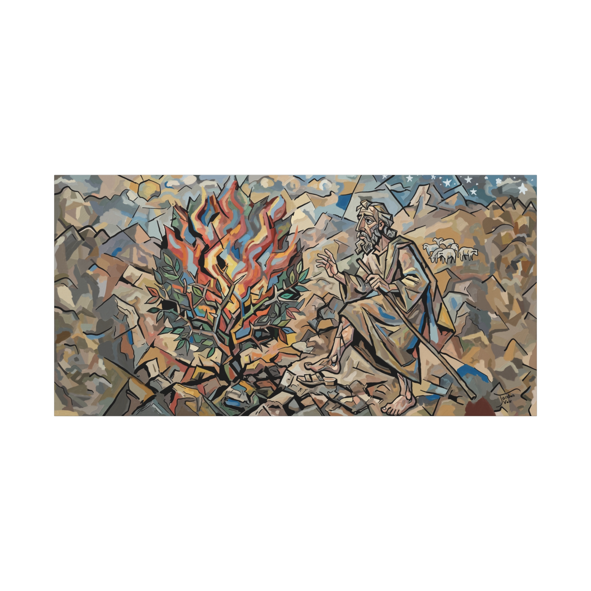 Moses and the Burning Bush Wall Art Modern Christian Biblical Art Print - Image 5