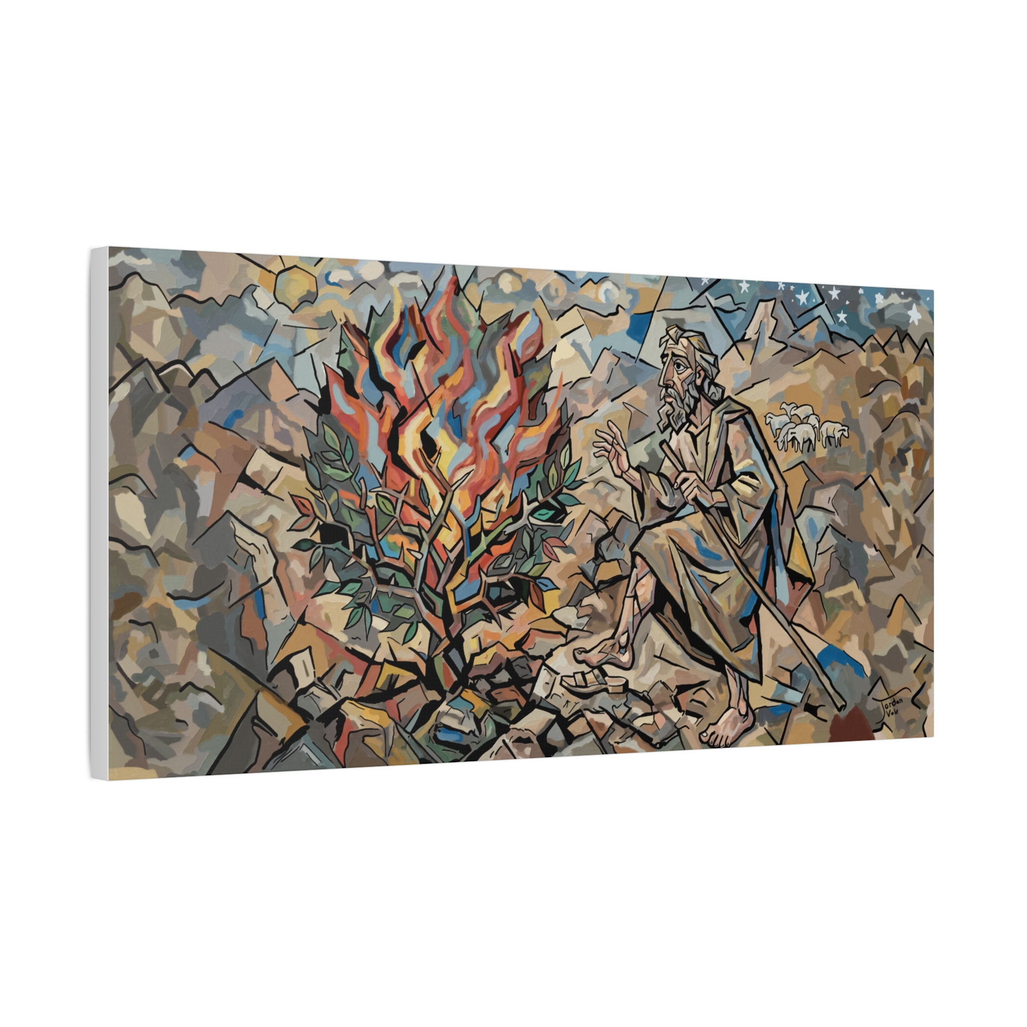 Moses and the Burning Bush Wall Art Modern Christian Biblical Art Print - Image 2