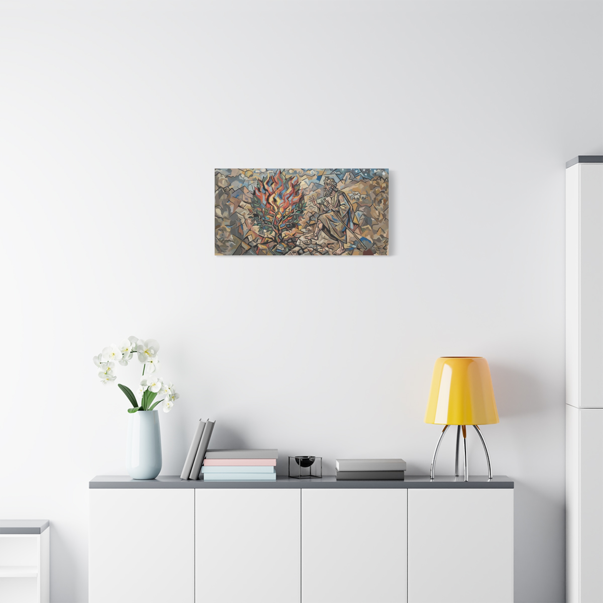 Moses and the Burning Bush Wall Art Modern Christian Biblical Art Print - Image 3
