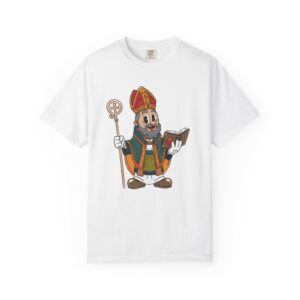 Saint Augustine Illustration T-Shirt | Retro Bishop Cartoon