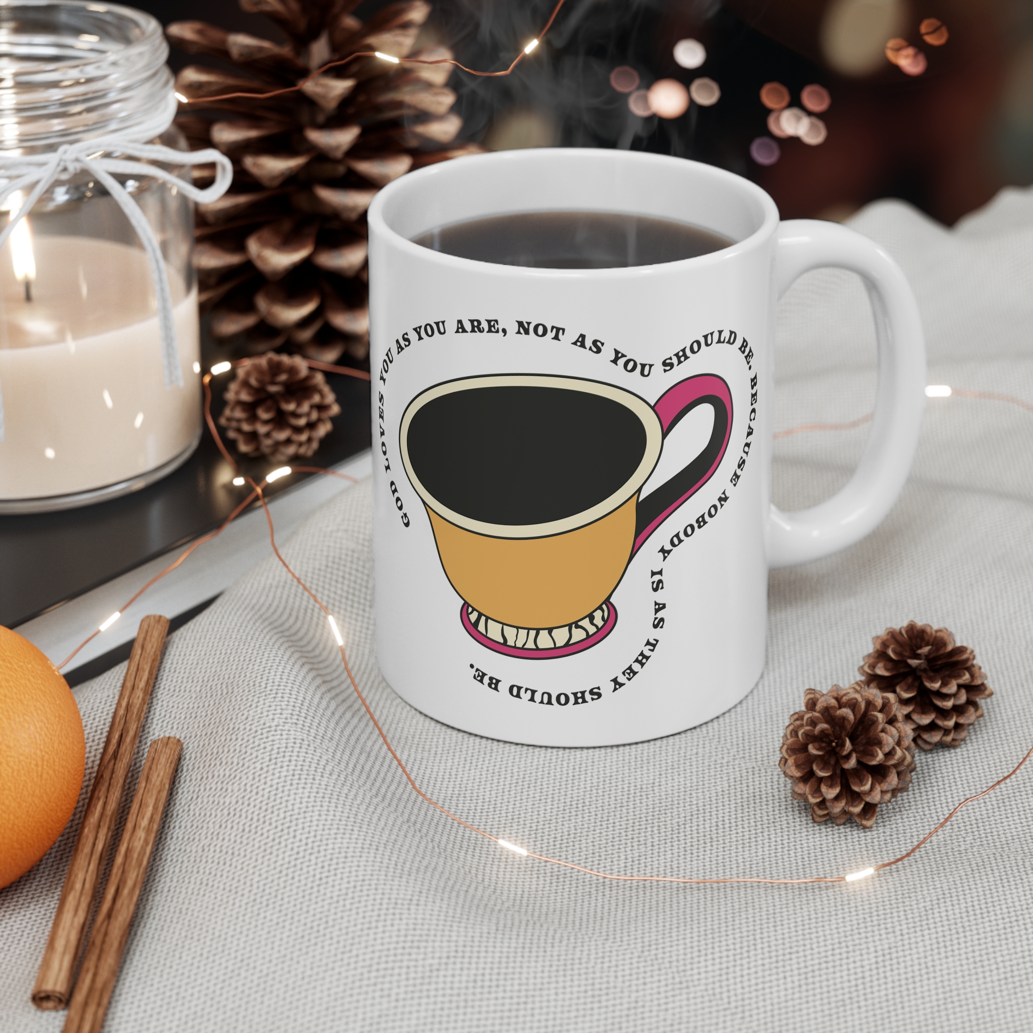 Heartwarming Inspirational Mug, Motivational Coffee Cup for Gifts, God Loves You Theme, Perfect for Birthdays, Encouragement - Image 4