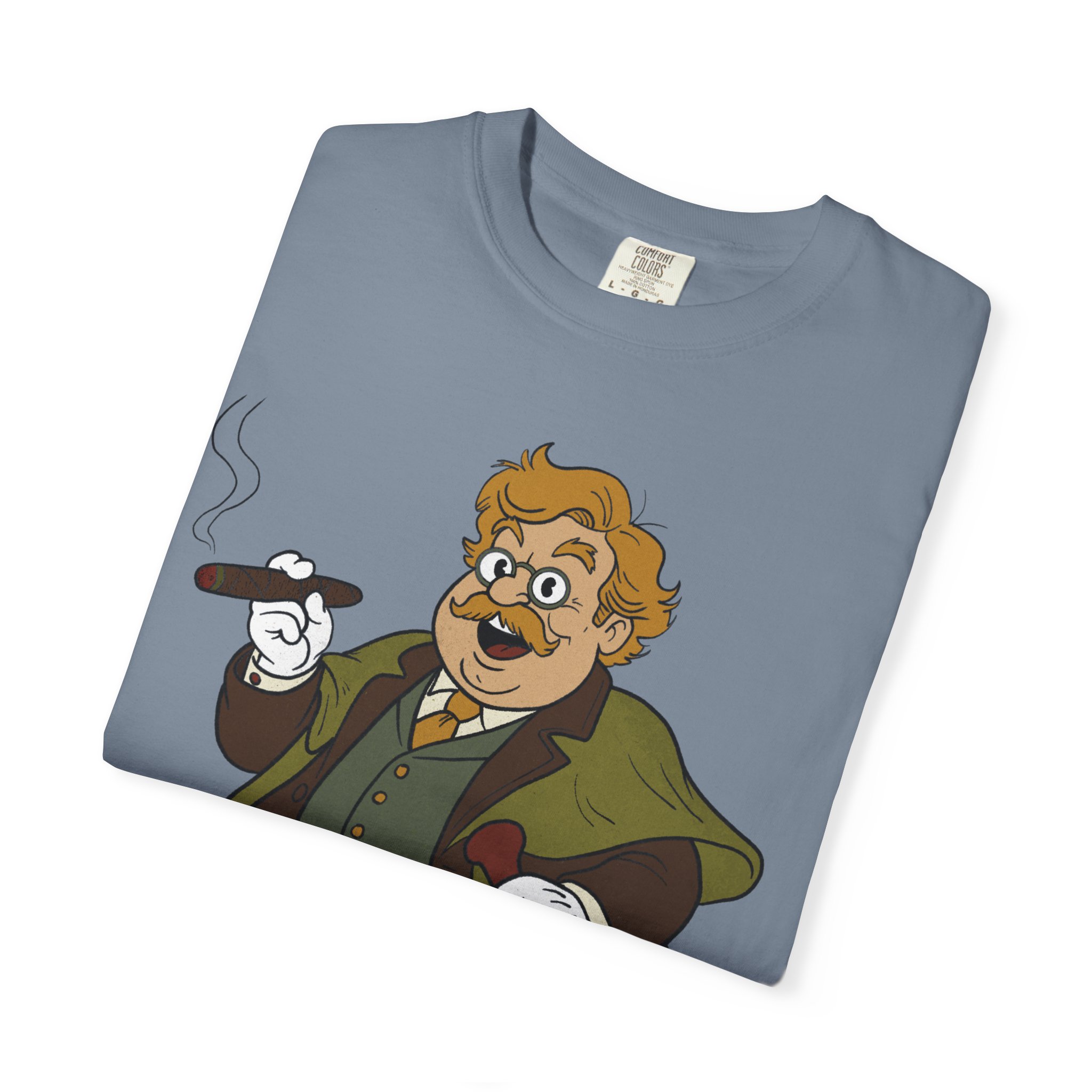 GK Chesterton Gentleman with Cigar and Cane T-shirt | Vintage Dapper Character Tee - Image 19