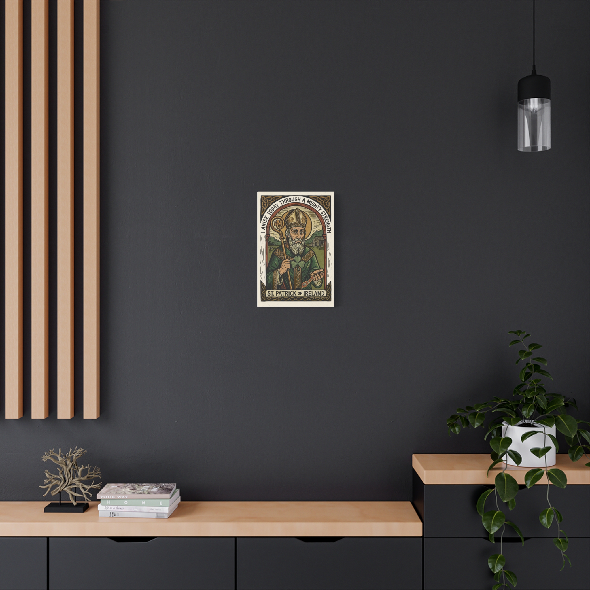 St. Patrick of Ireland Saint Illustration Canvas Print | Matte Stretched Wall Art - Image 4