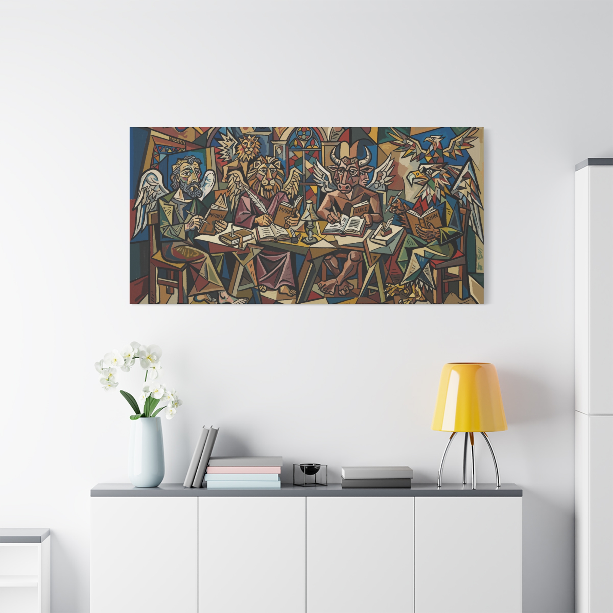 Christian Wall Art Print, Cubist Four Evangelists, Matthew Mark Luke John, Catholic Gift, Modern Religious Art, Church Office Decor - Image 7