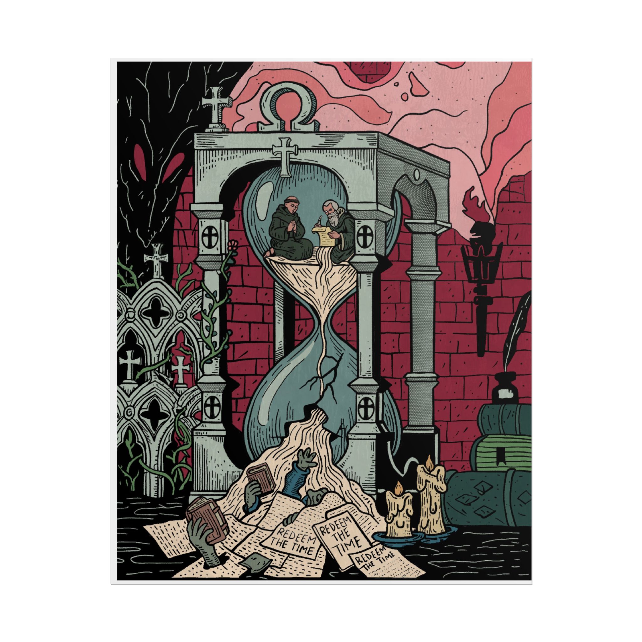 Hourglass Redeem the Time Illustration Poster | Theology Made Poster
