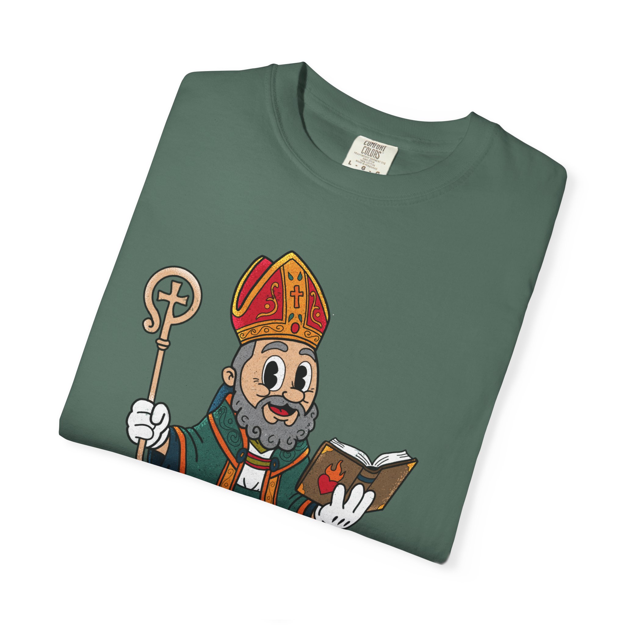 Saint Augustine Illustration T-Shirt | Retro Bishop Cartoon - Image 19