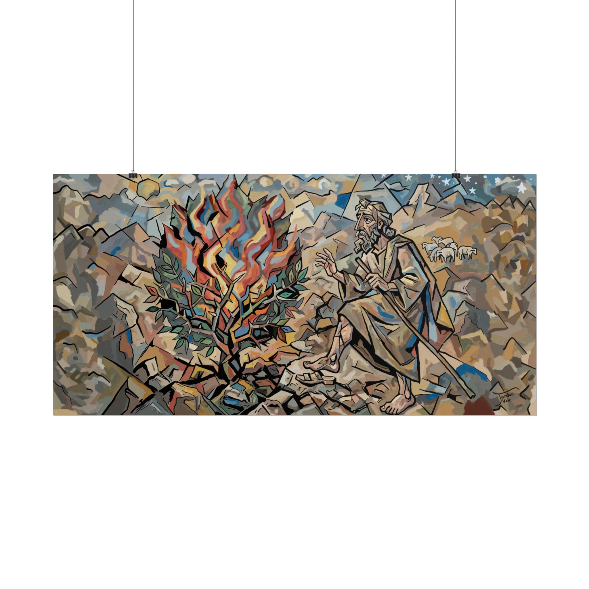 Moses and the Burning Bush Poster, Christian Wall Art, Modern Biblical Art Print - Image 14
