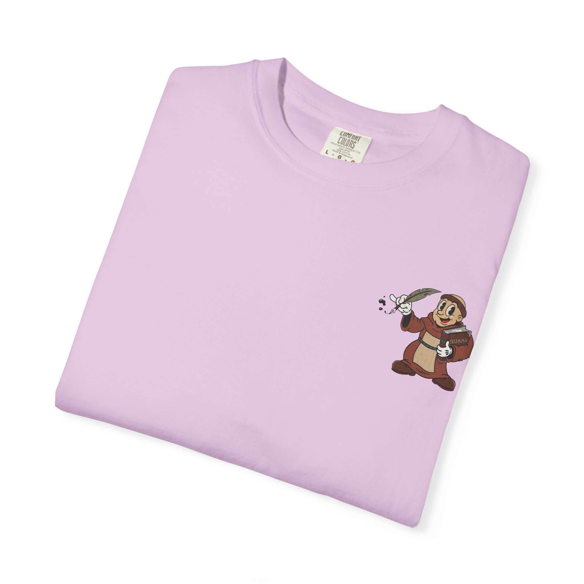 St Aquinas Scribe Character T-shirt | Vintage Cartoon Sr Aquinas with Quill - Image 23