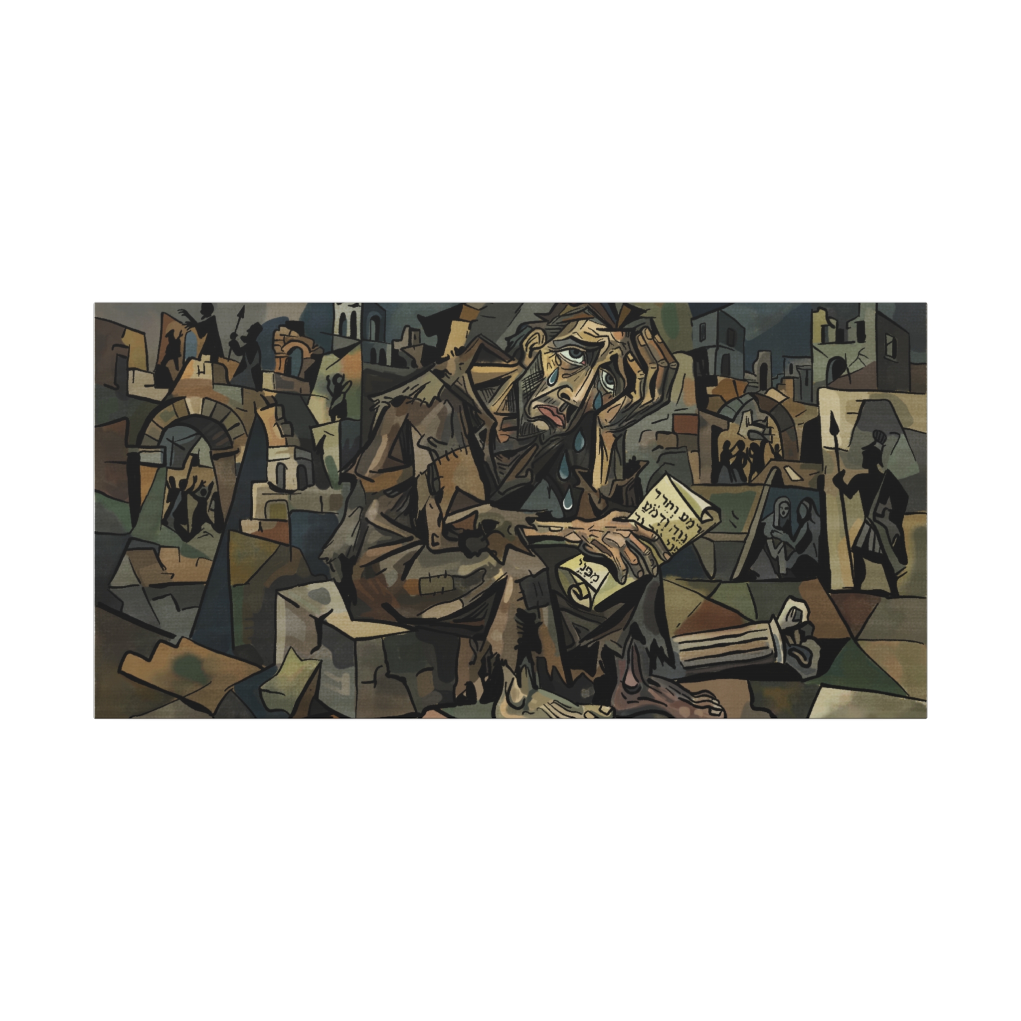 Jeremiah the Weeping Prophet | Cubist Matte Canvas - Image 5