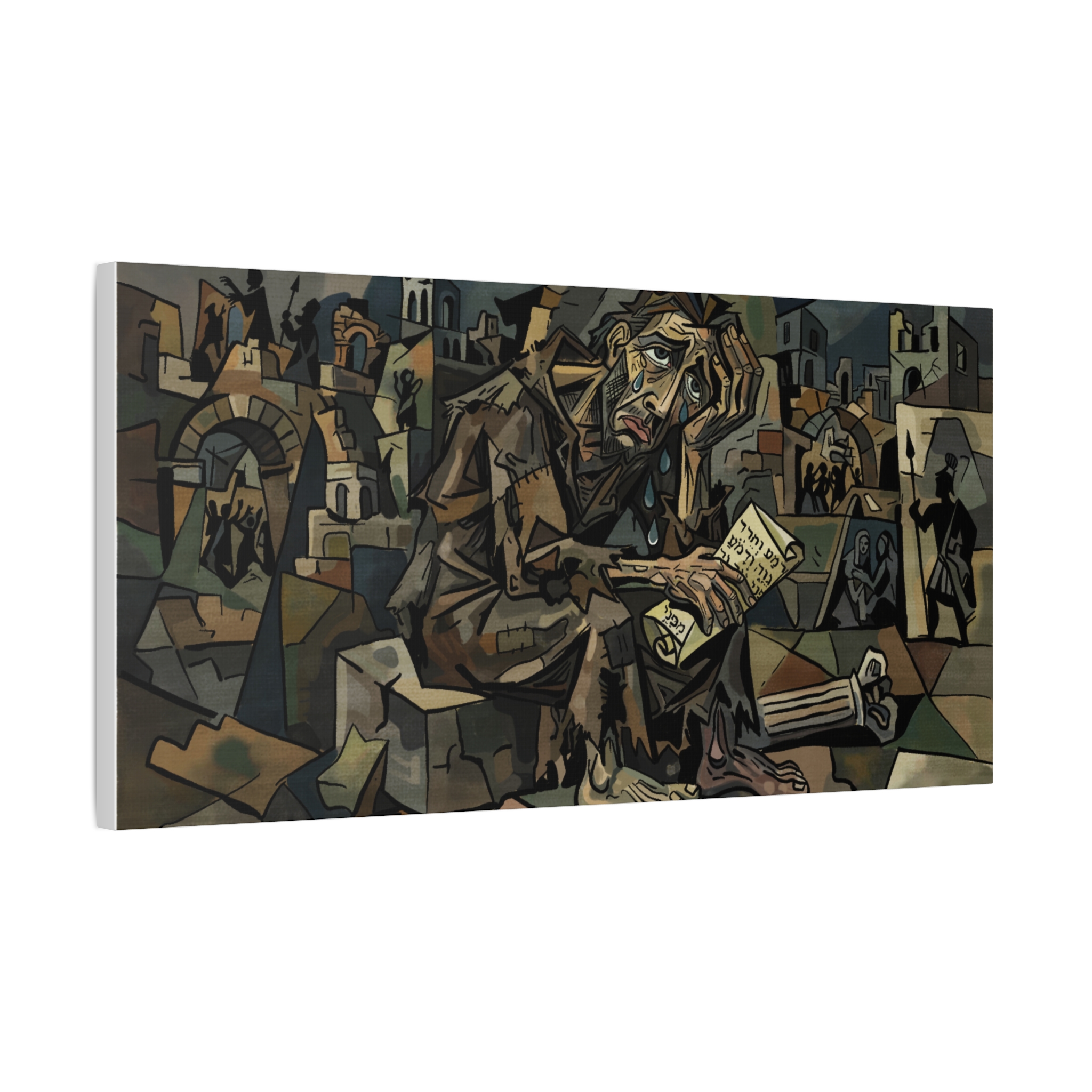 Jeremiah the Weeping Prophet | Cubist Matte Canvas - Image 6