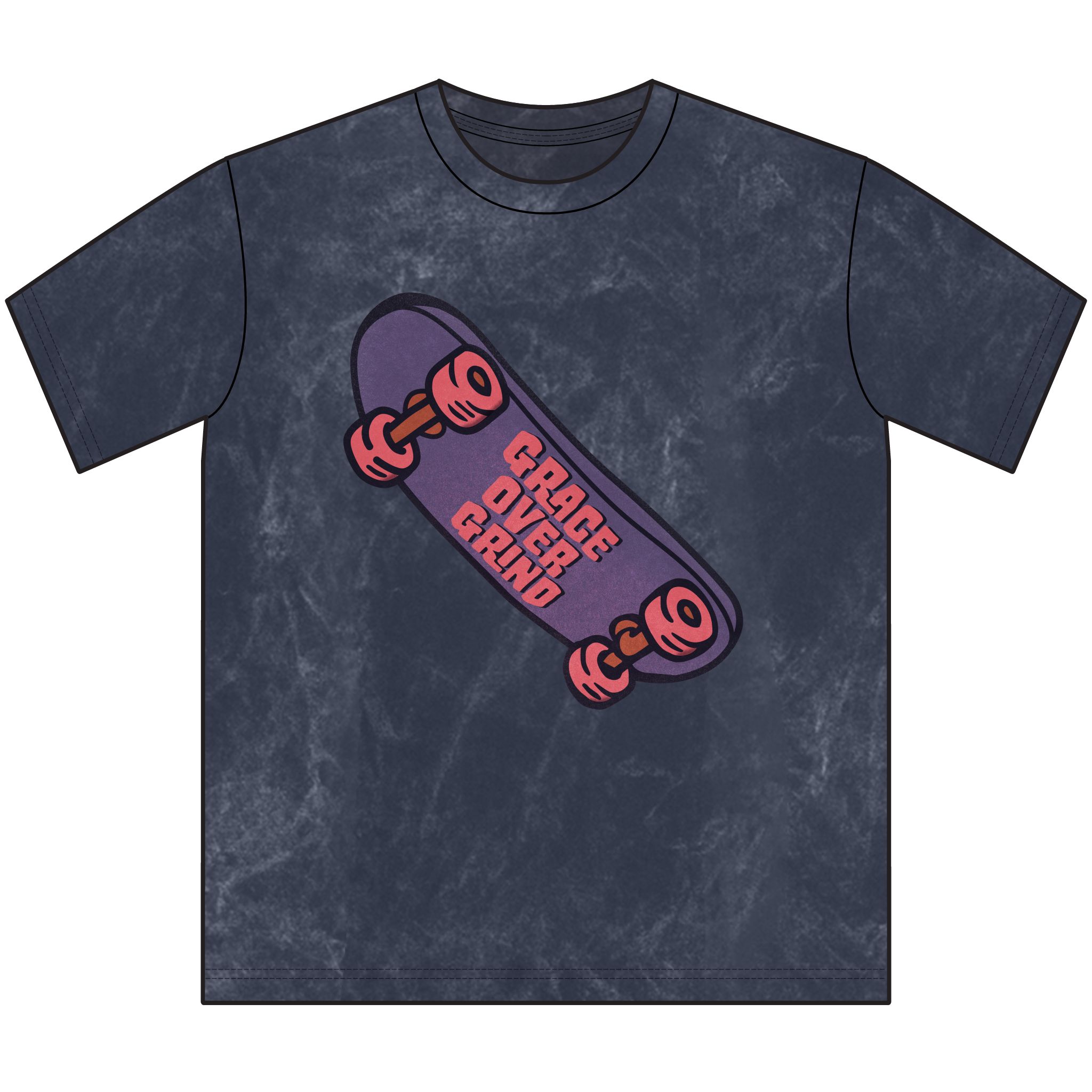 Grace Over Grind Skateboard Graphic Tee | Vintage Brown Crewneck - Image 5