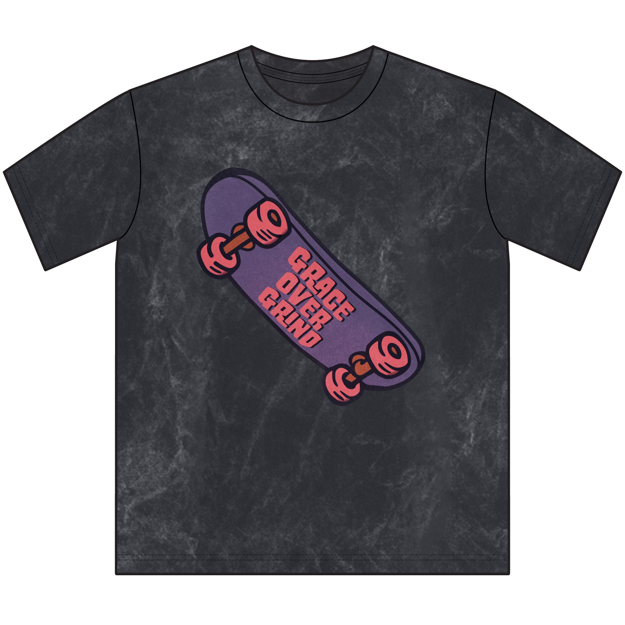 Grace Over Grind Skateboard Graphic Tee | Vintage Brown Crewneck - Image 7