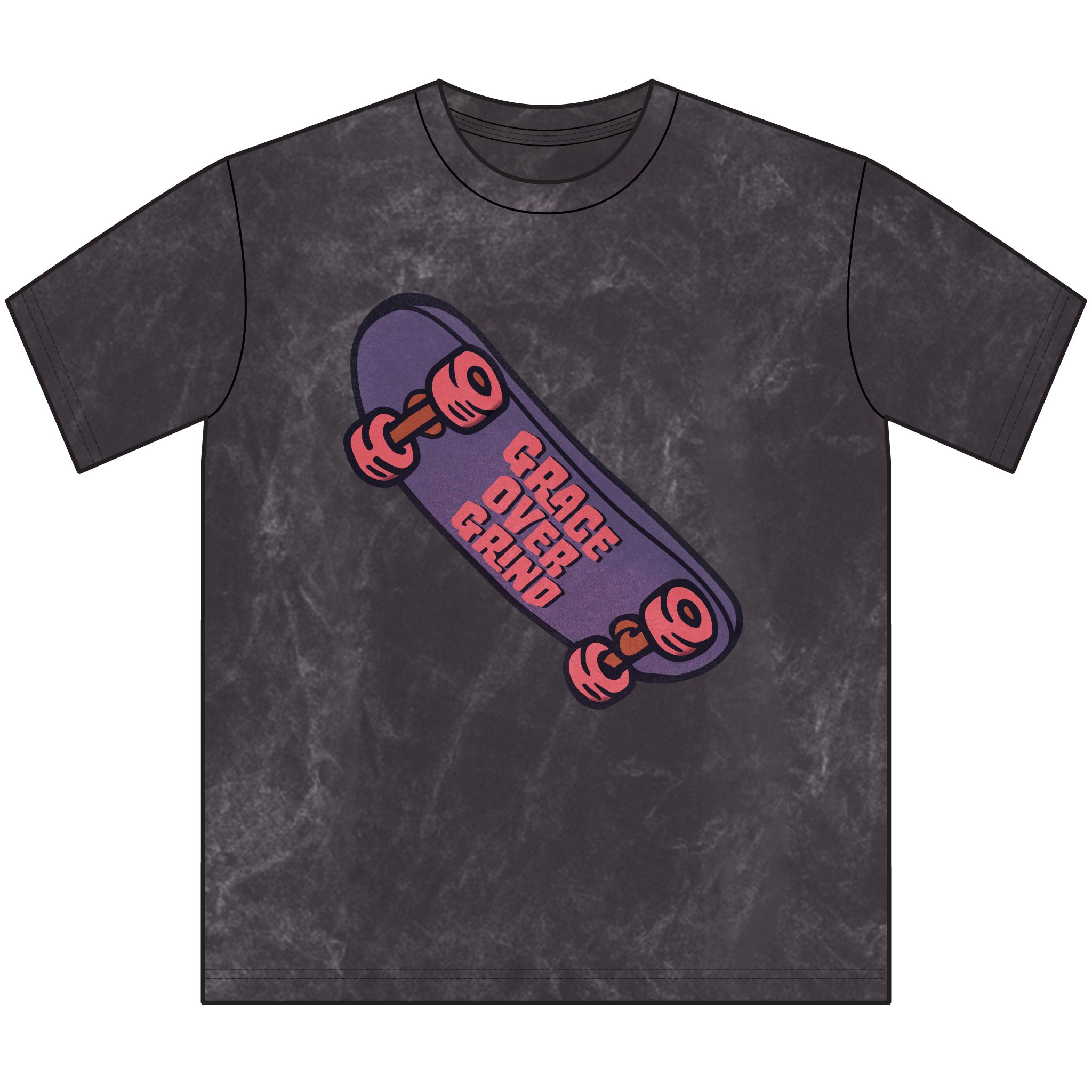 Grace Over Grind Skateboard Graphic Tee | Vintage Brown Crewneck - Image 9