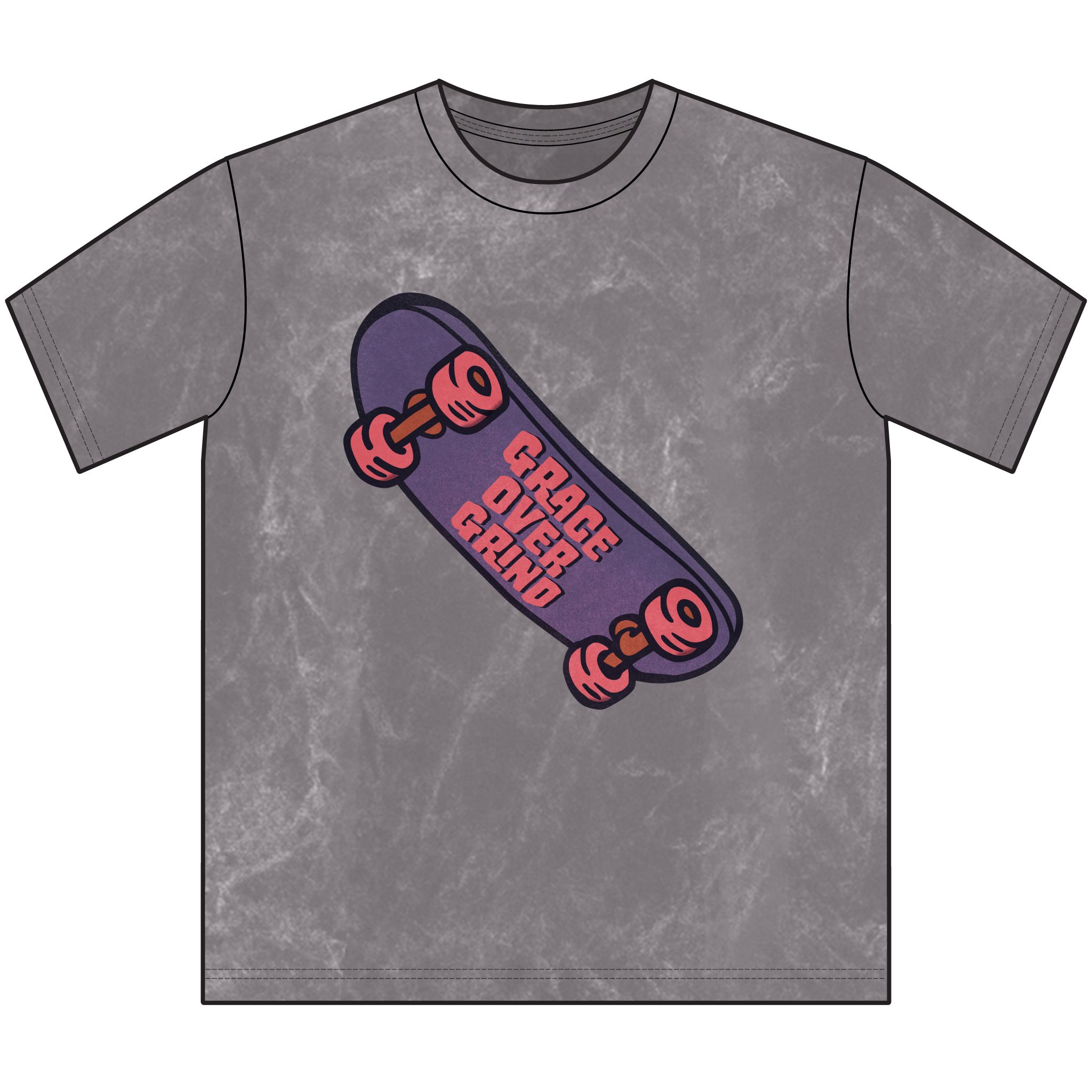 Grace Over Grind Skateboard Graphic Tee | Vintage Brown Crewneck - Image 11