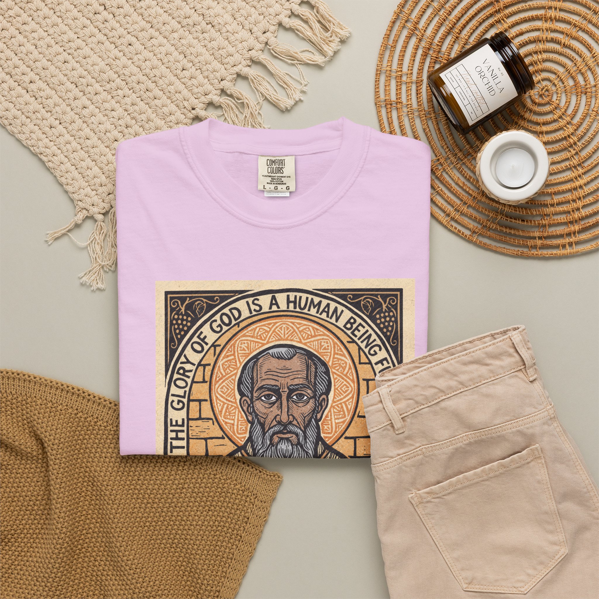 Saint Irenaeus of Lyons Illustration T-shirt | Christian Saint Artwork - Image 24