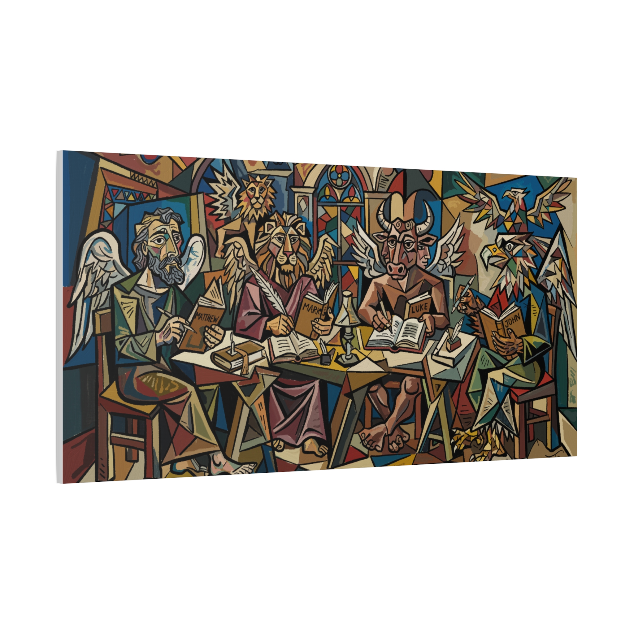 Christian Wall Art Print, Cubist Four Evangelists, Matthew Mark Luke John, Catholic Gift, Modern Religious Art, Church Office Decor - Image 6