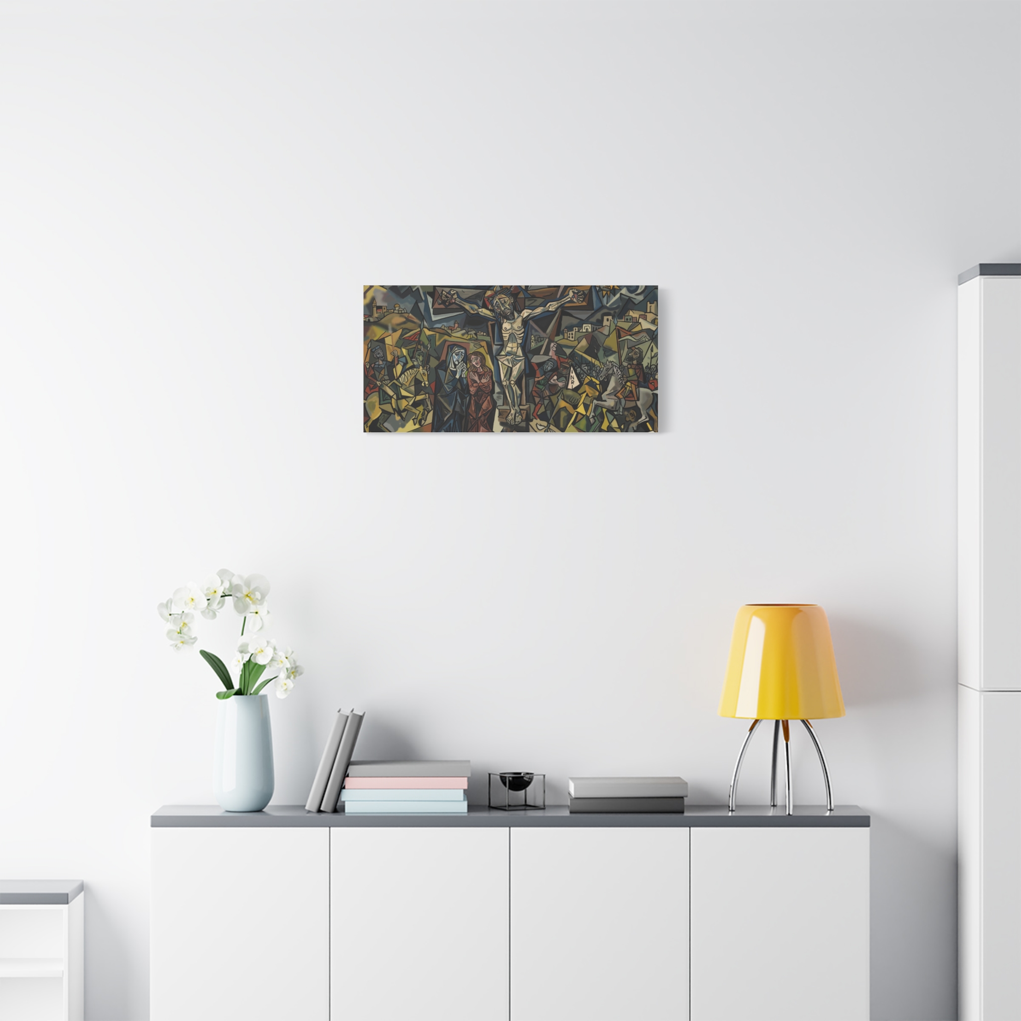 Cubist Crucifixion Print | Jesus Christ Wall Art | Modern Christian Art | Catholic Sacred Art Poster | Good Friday Religious Decor - Image 3