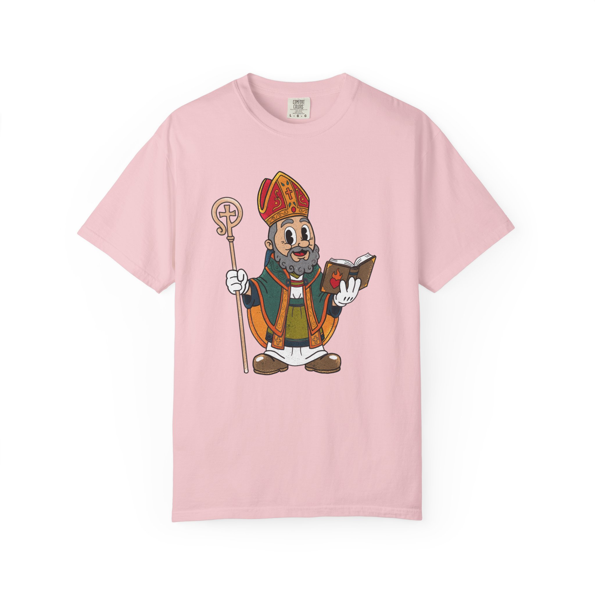 Saint Augustine Illustration T-Shirt | Retro Bishop Cartoon - Image 21